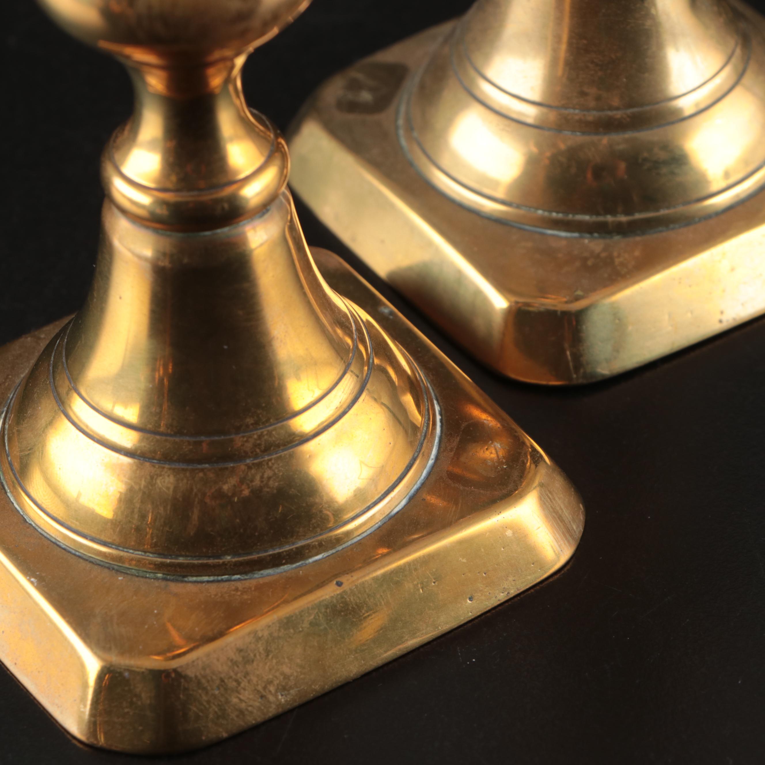 Brass Finish Candle Holders