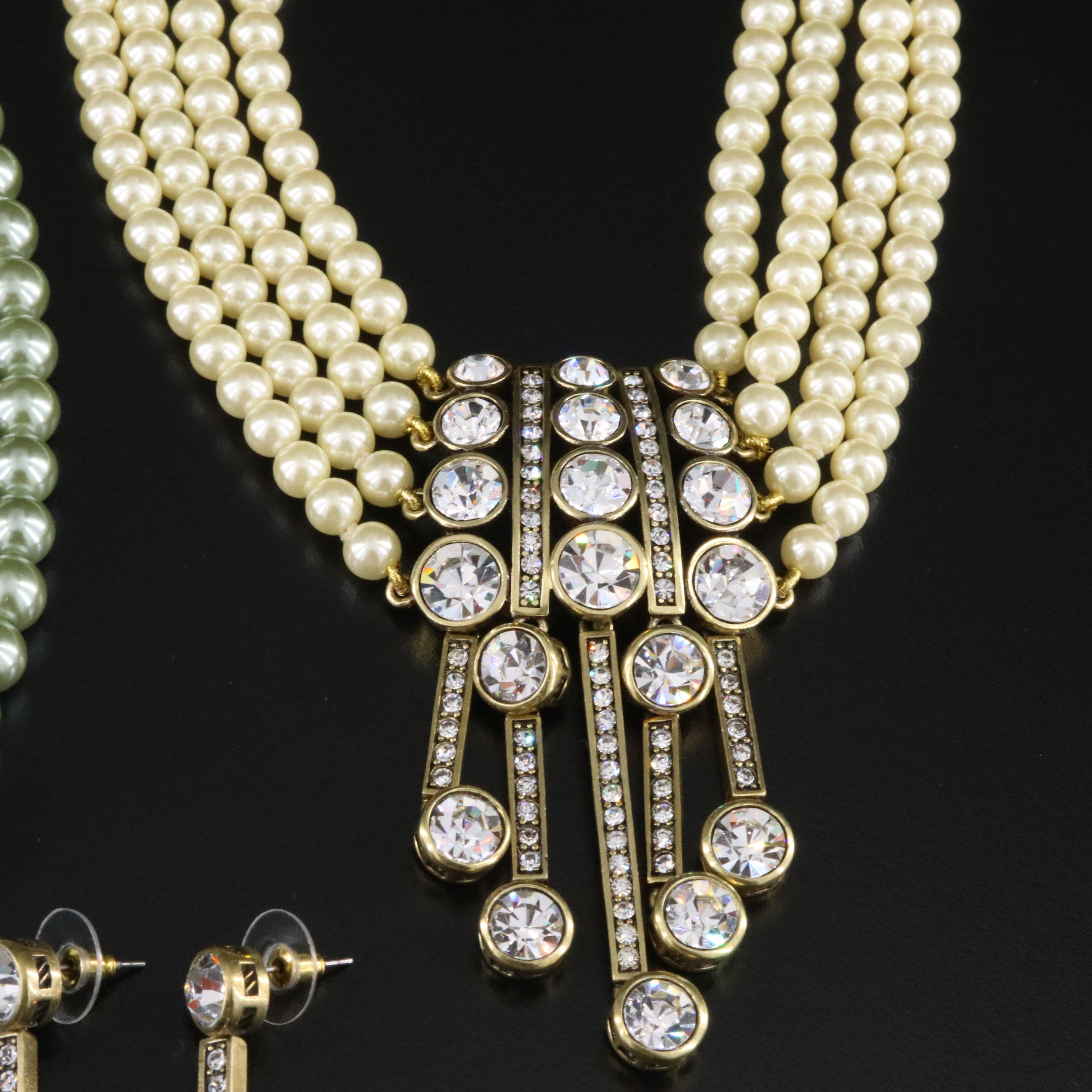 Heidi Daus Necklaces and Earrings with Faux Pearl Clamper Cuff