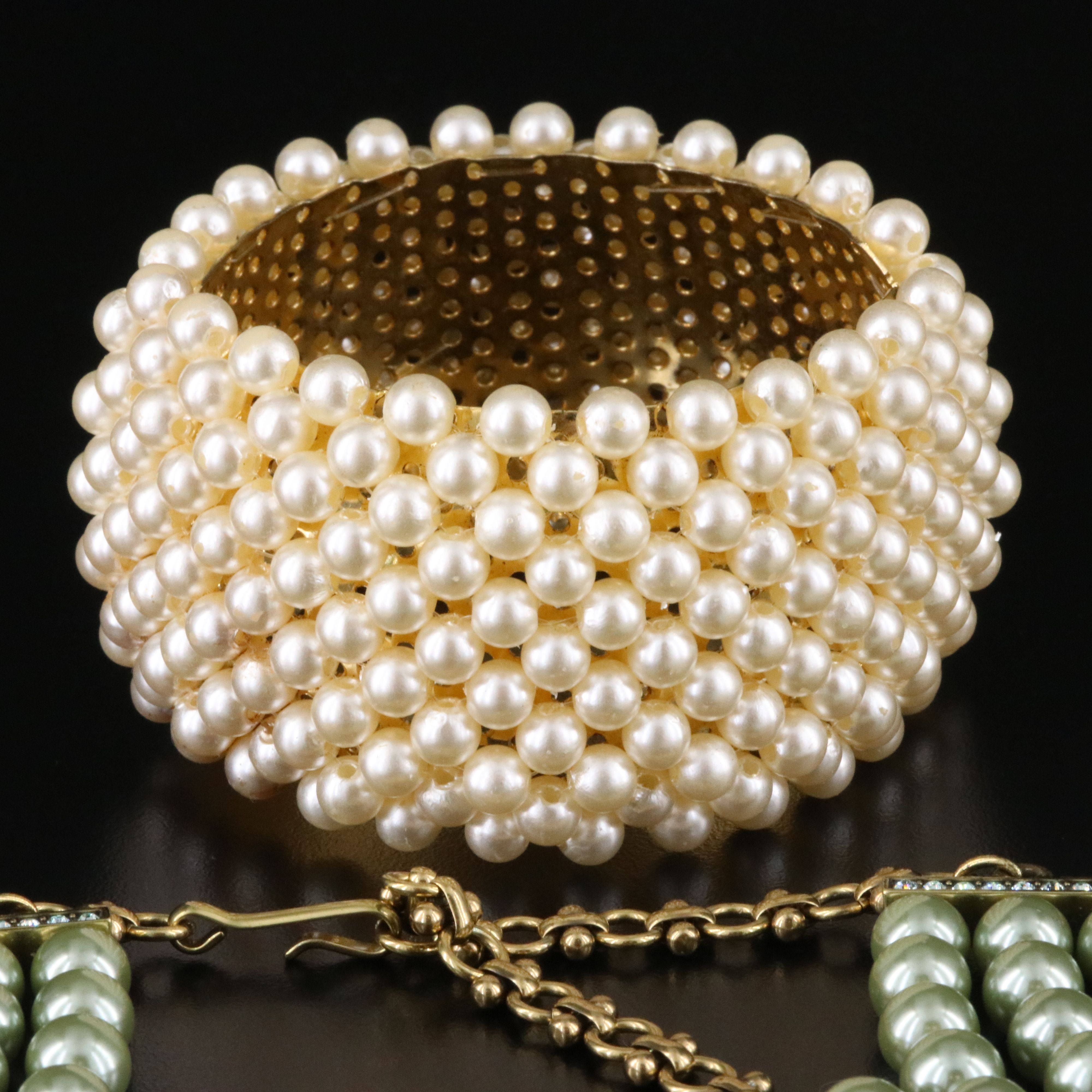 Heidi Daus Necklaces and Earrings with Faux Pearl Clamper Cuff
