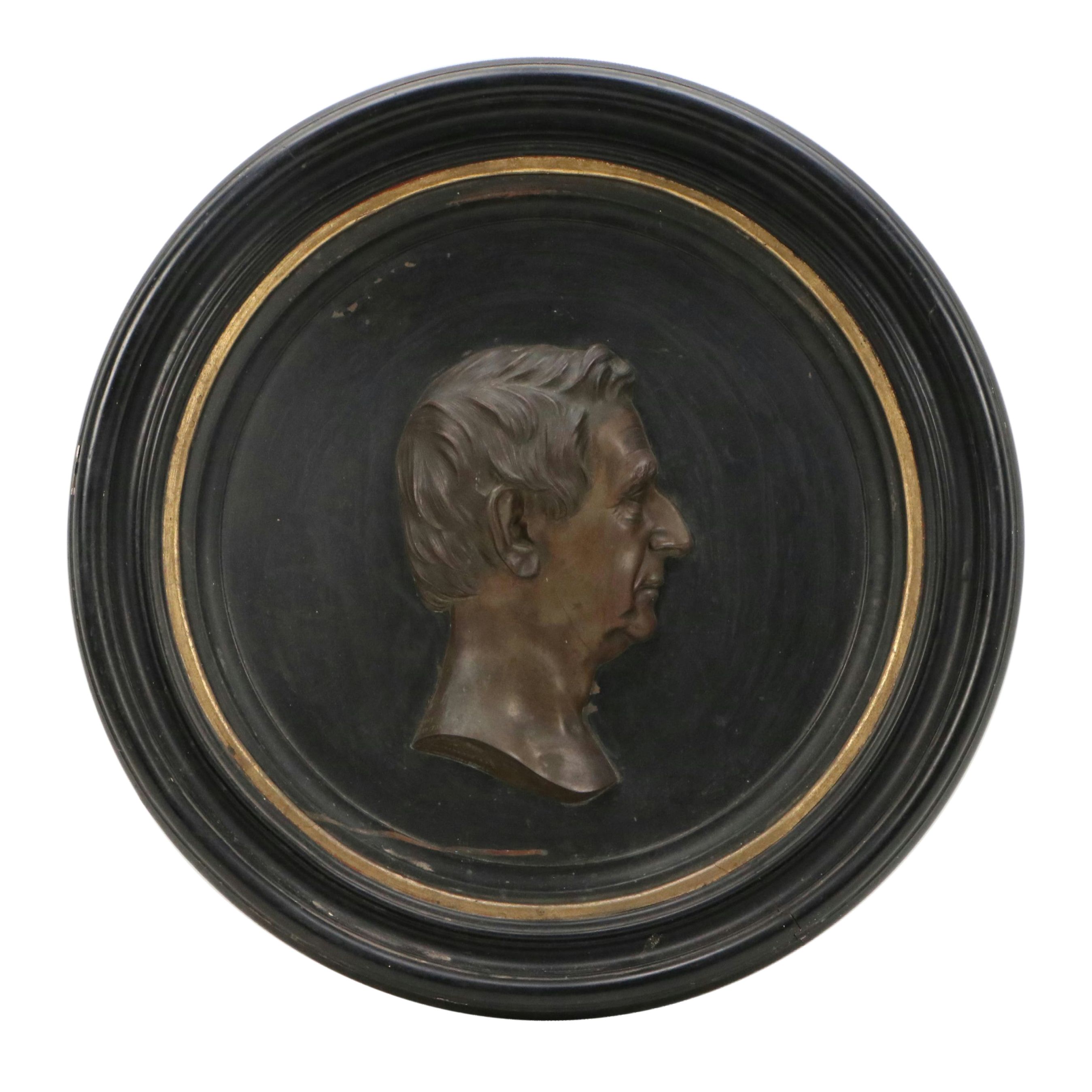 Franklin Simmons Bronze Profile Portrait "William Henry Seward," 1865