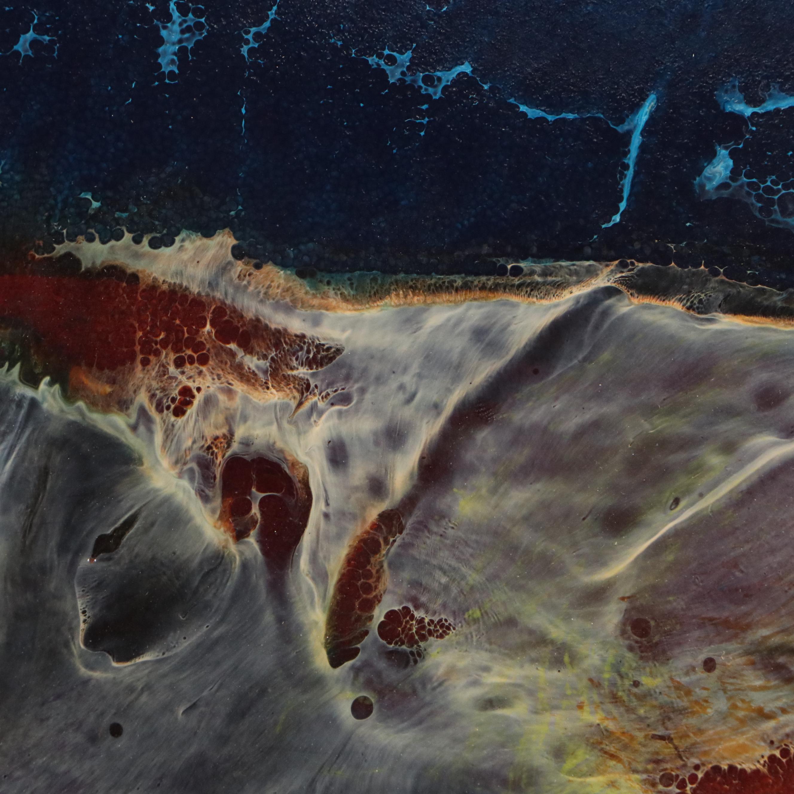 Leonardo Nierman Abstract Oil Painting of Nebulous Landscape, 1963