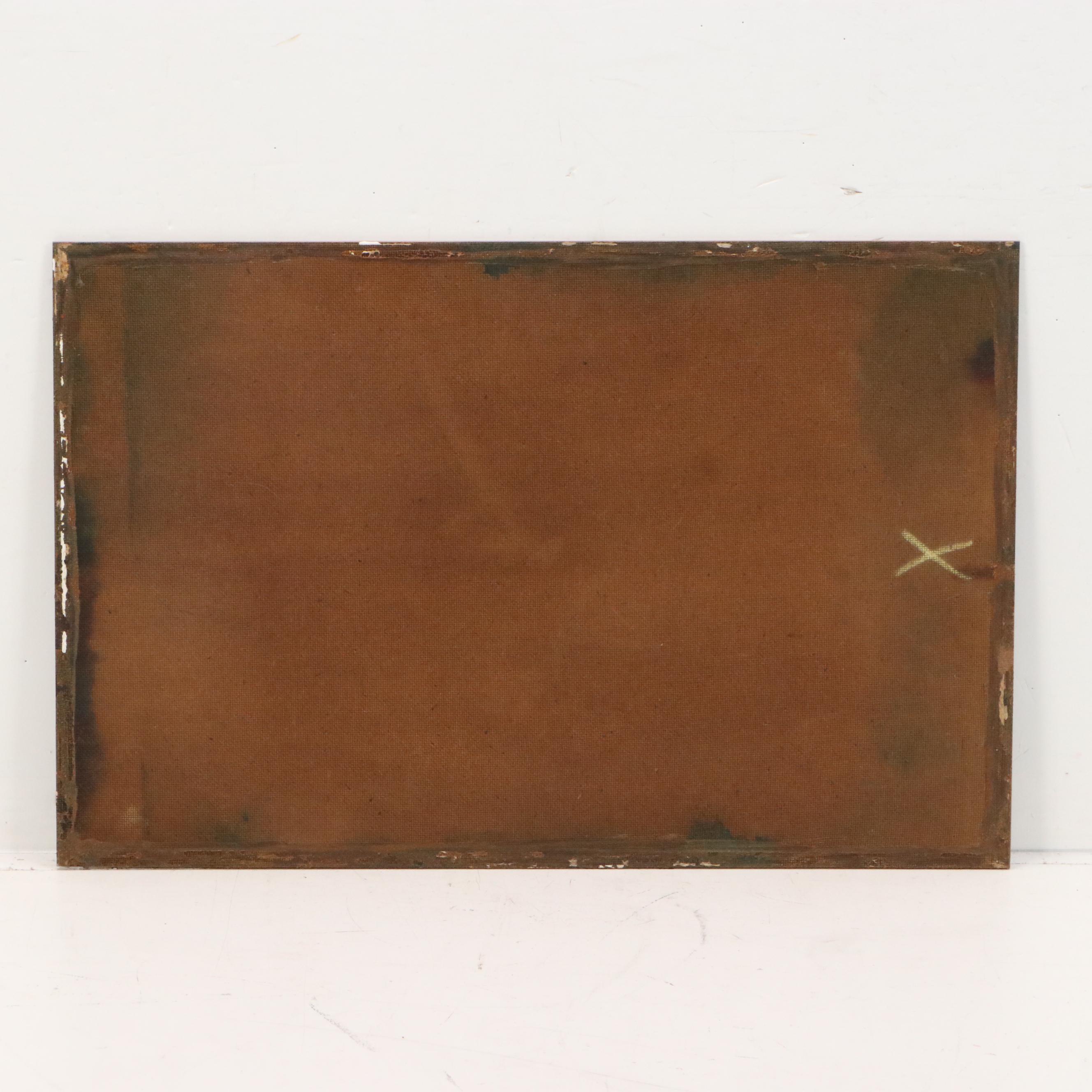 Leonardo Nierman Abstract Oil Painting of Nebulous Landscape, 1963