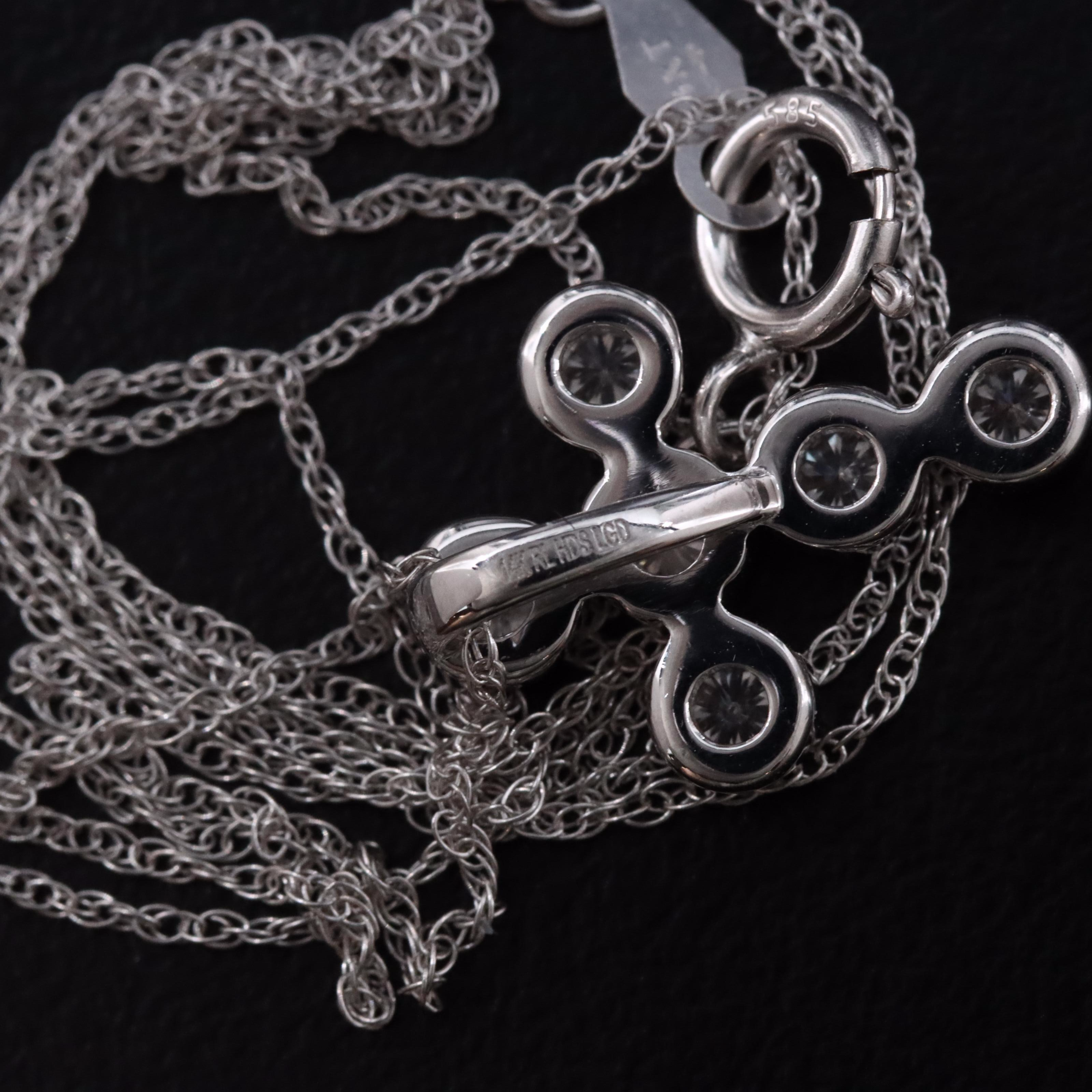 14K 0.25 CTW Lab Grown Diamond Cross Pendant Necklace