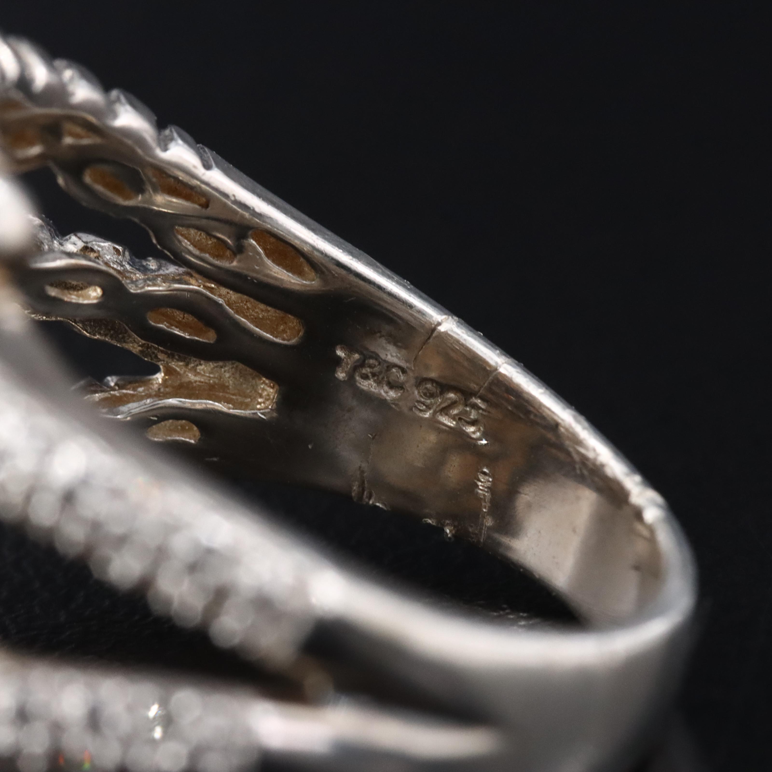 Sterling Pearl and Diamond Ring