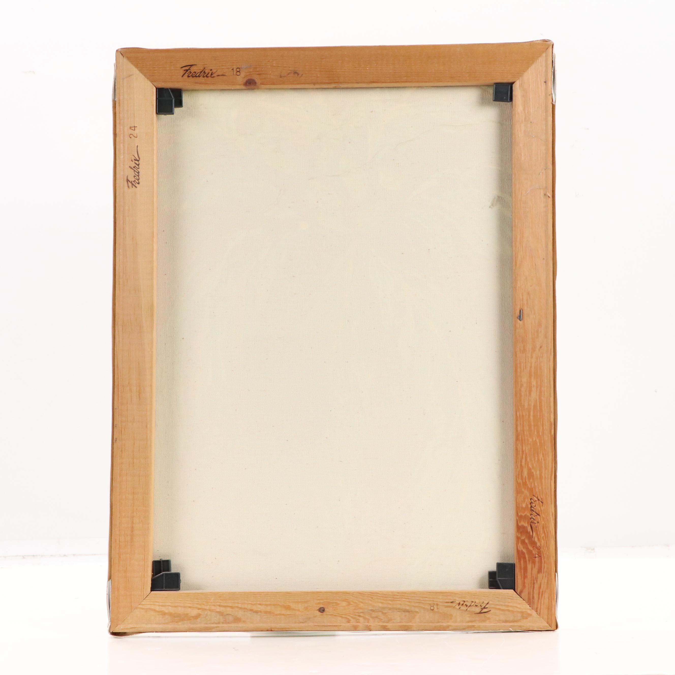 Acrylic Painting of Impressionistic Green Palm Tree, Early 21st Century