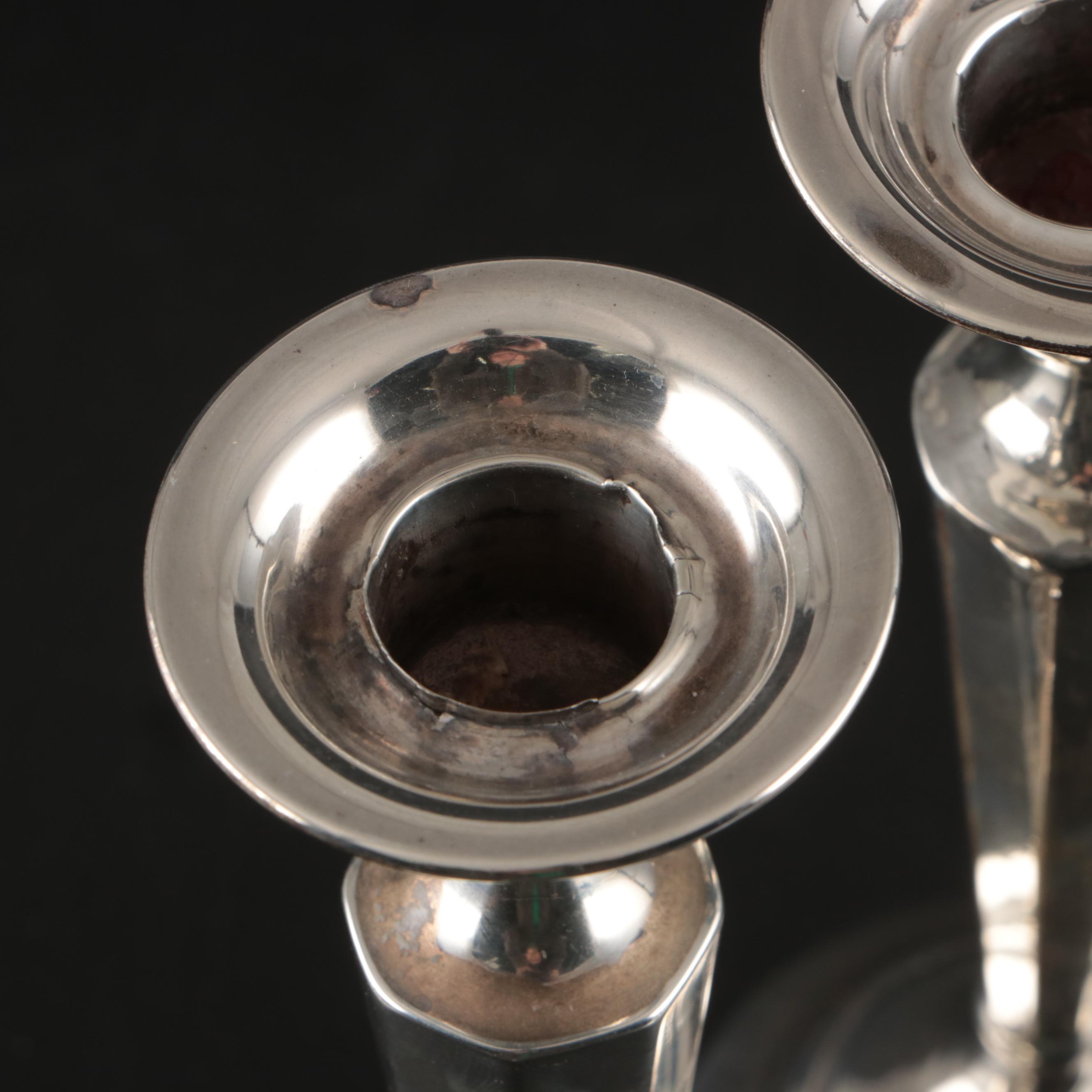 J. Wagner & Son Sterling Silver Candlesticks, Early to Mid-20th Century
