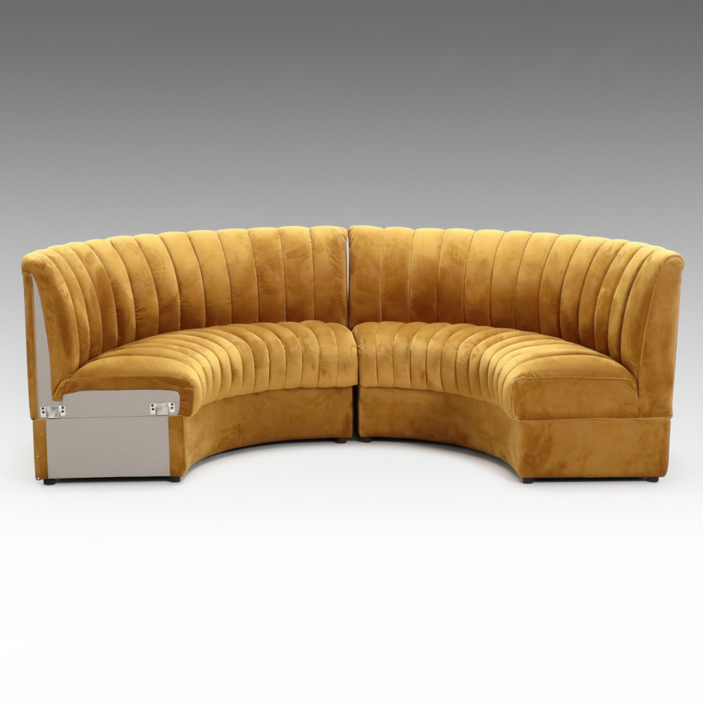 Blue Ocean Traders Art Deco Style Velveteen Upholstered Curved Benches