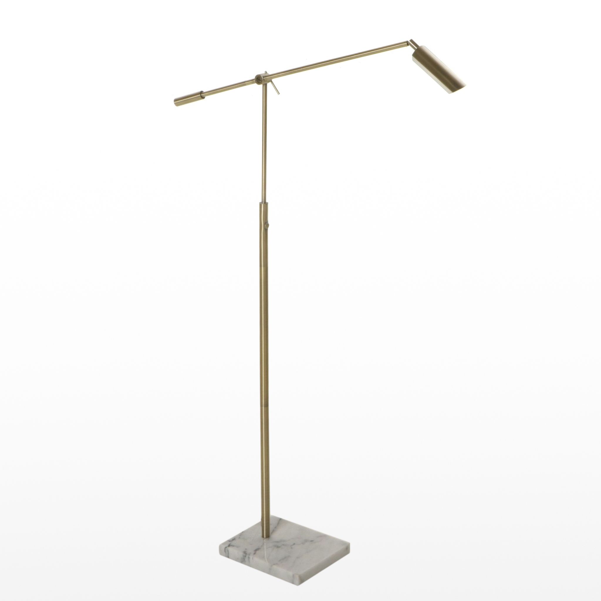 Adesso Vera LED Brass-Tone Floor Lamp with Marble Base