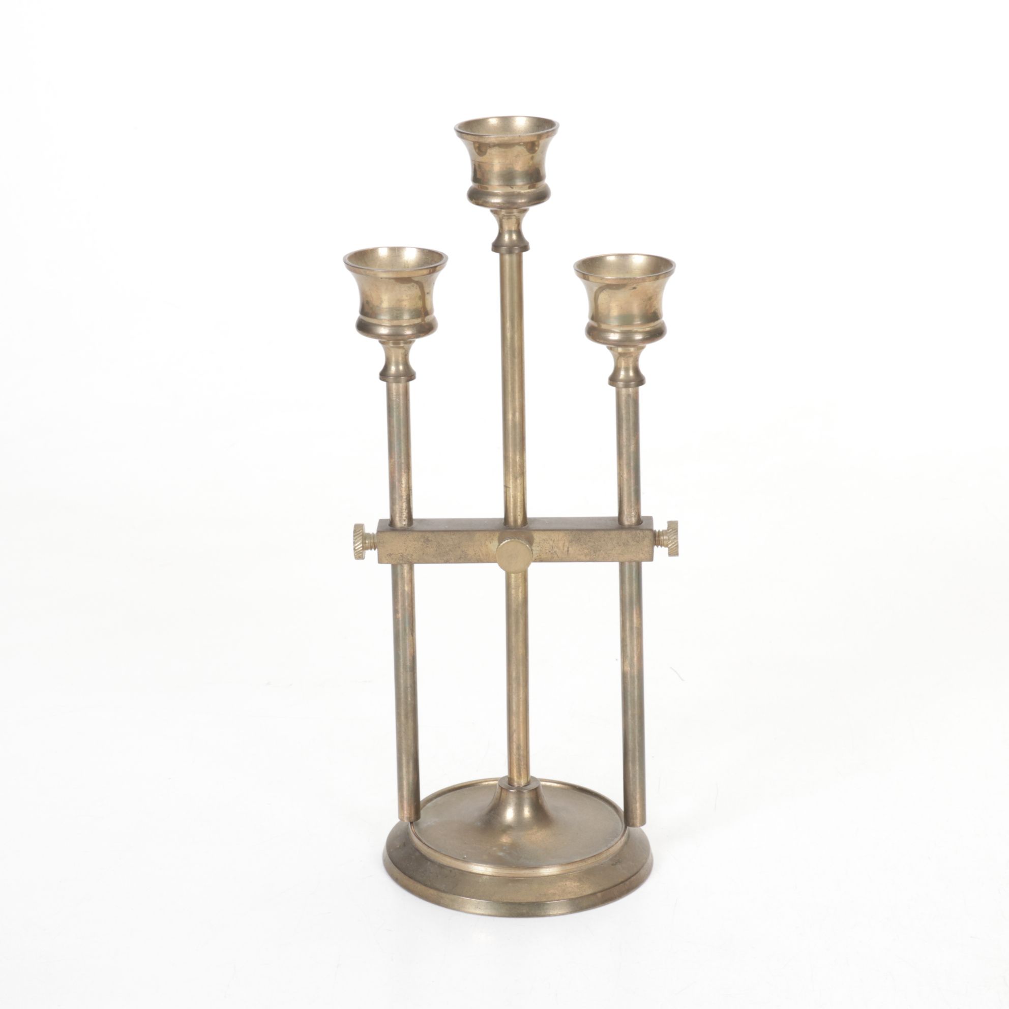 Indian Engraved Solid Brass and Metal Mini Candelabras
