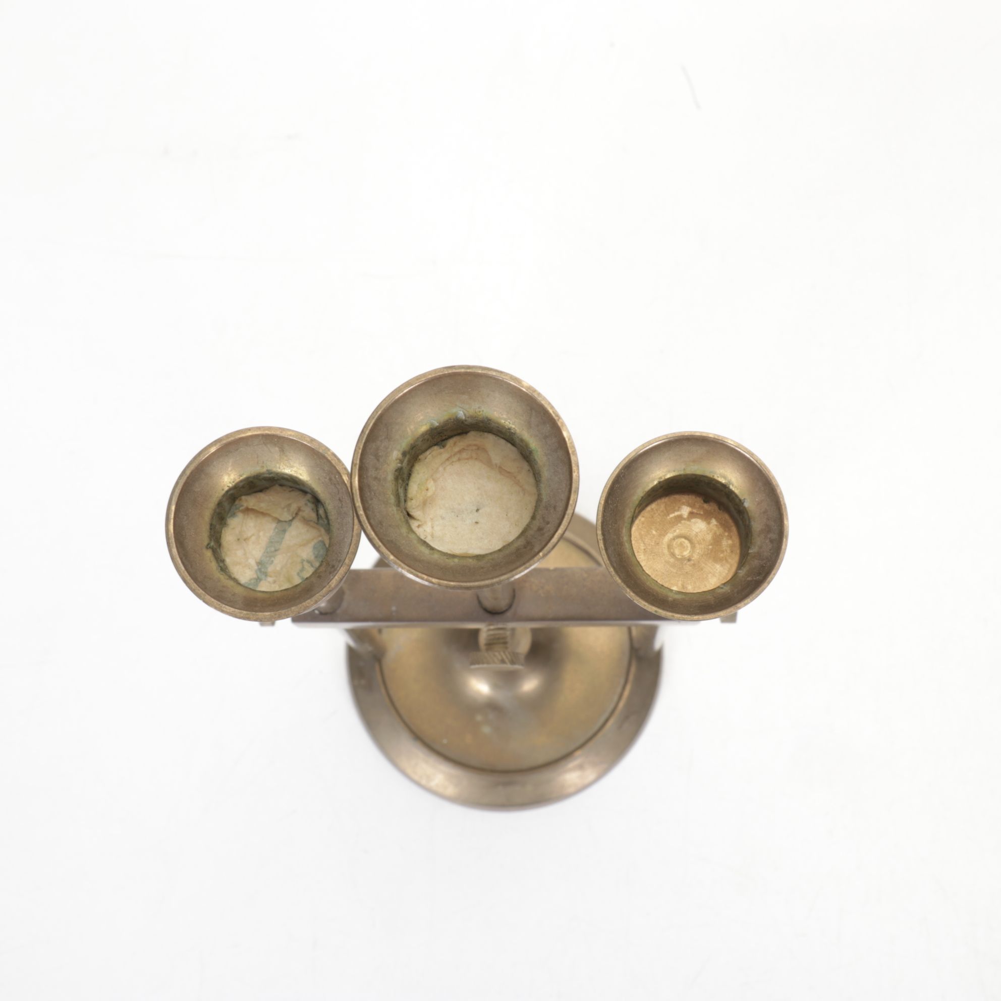 Indian Engraved Solid Brass and Metal Mini Candelabras