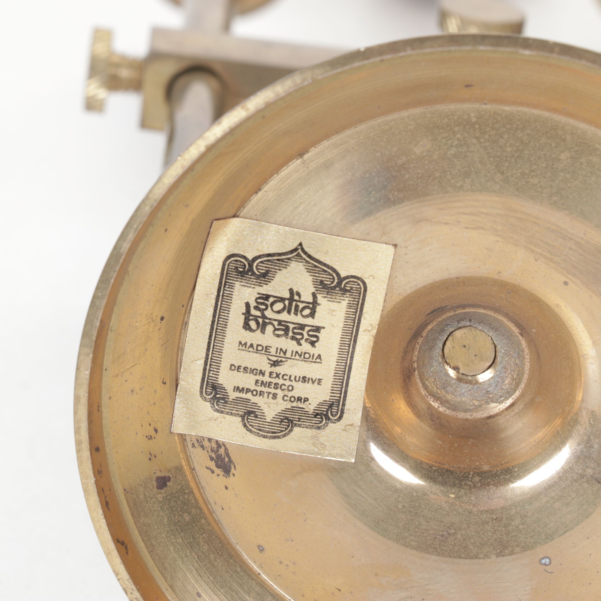 Indian Engraved Solid Brass and Metal Mini Candelabras