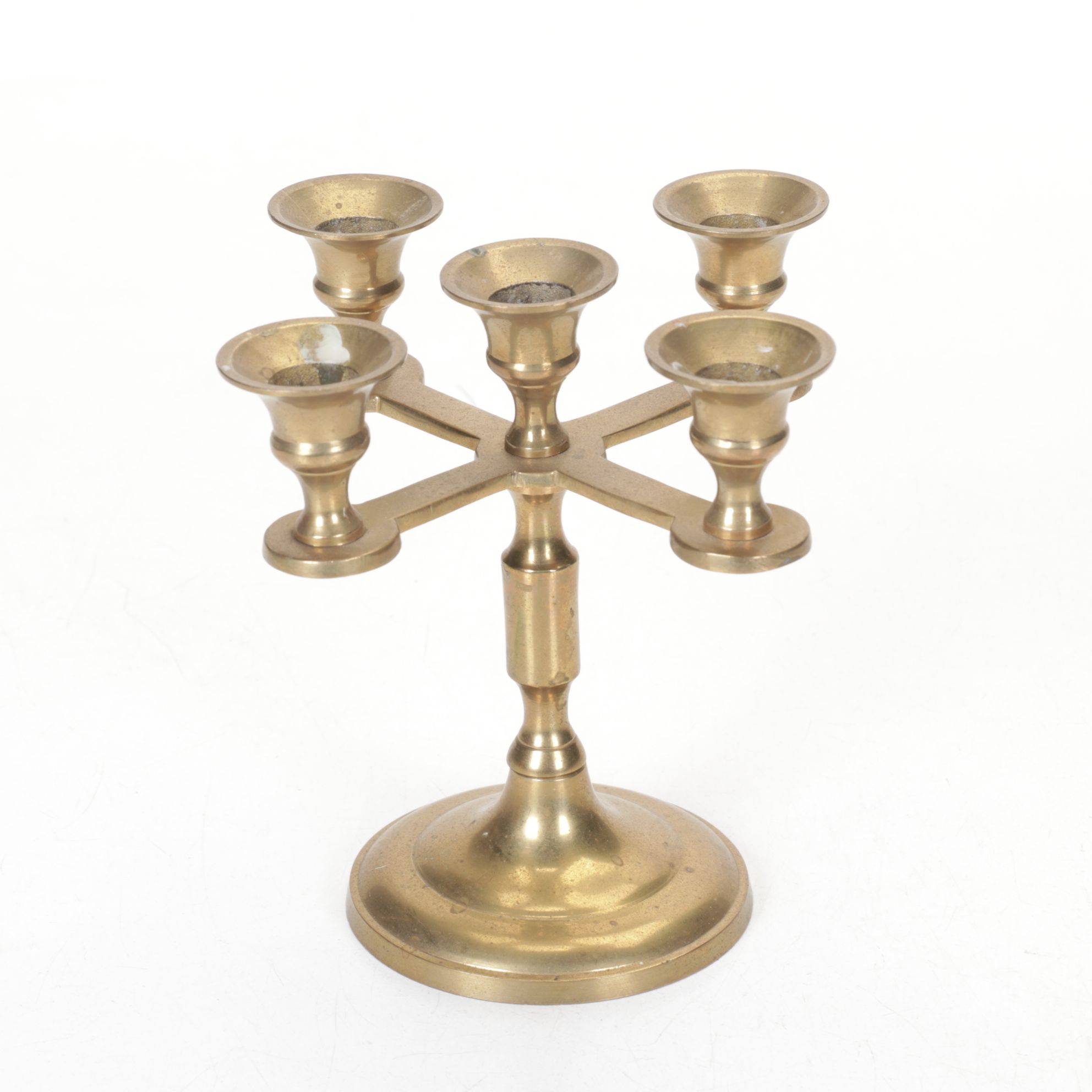 Indian Engraved Solid Brass and Metal Mini Candelabras