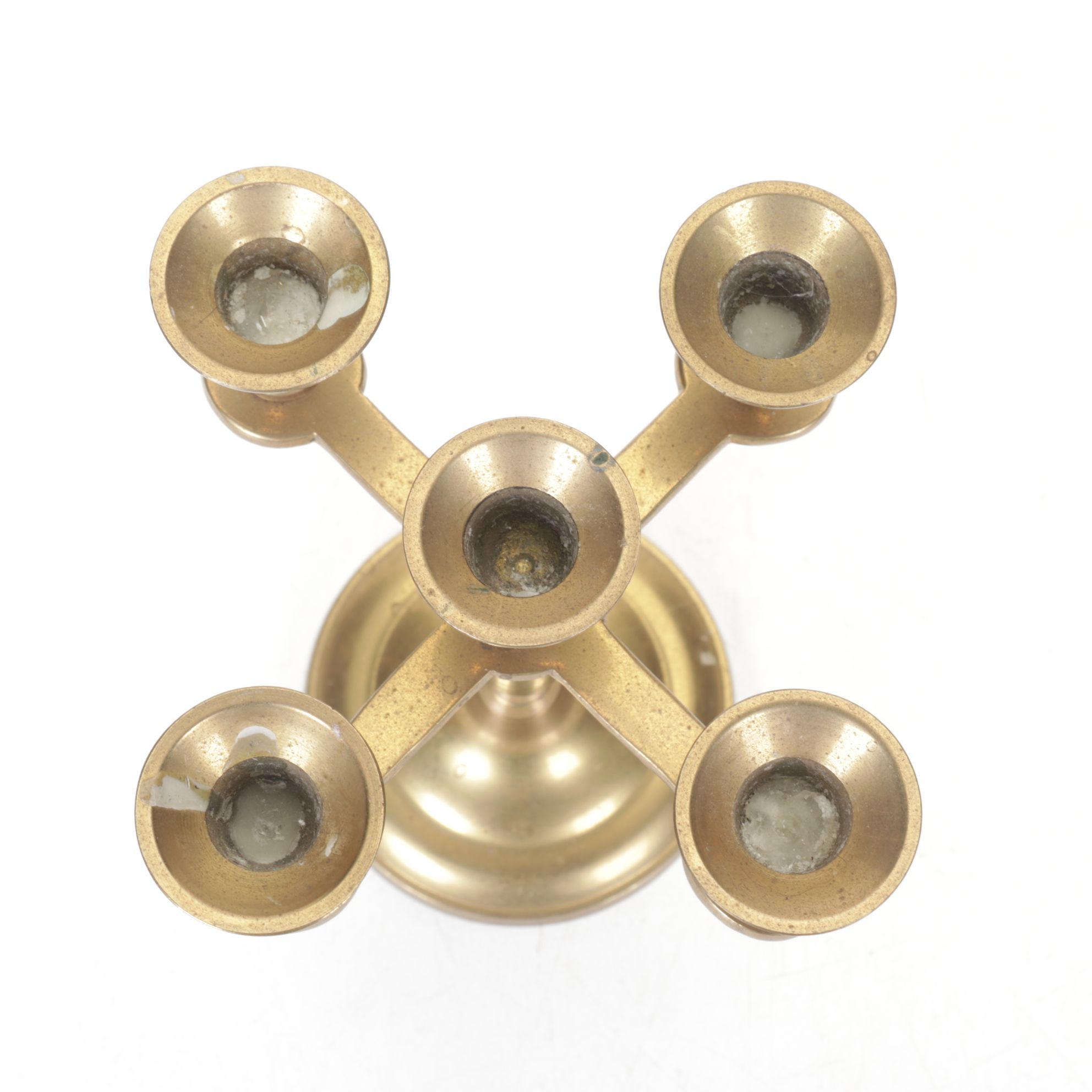 Indian Engraved Solid Brass and Metal Mini Candelabras