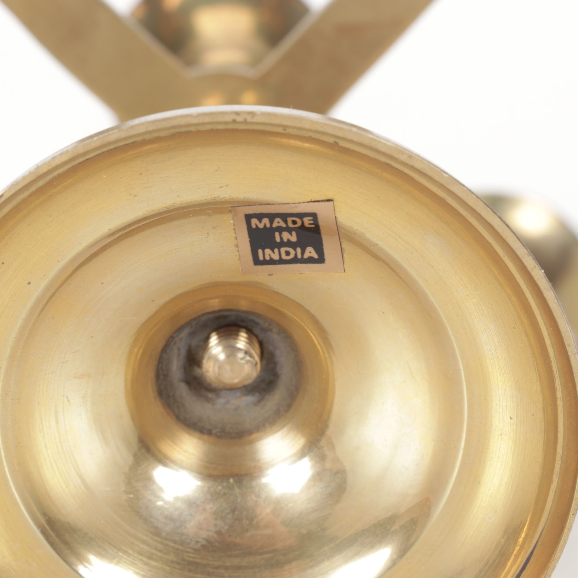 Indian Engraved Solid Brass and Metal Mini Candelabras