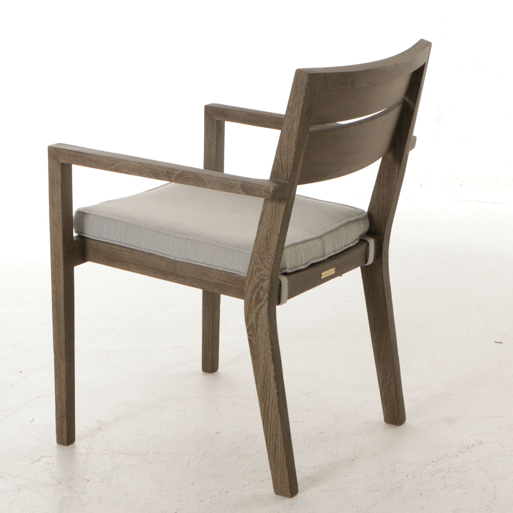 Crate & Barrel Regatta Grey Wash Teak Wood Outdoor Dining Chair