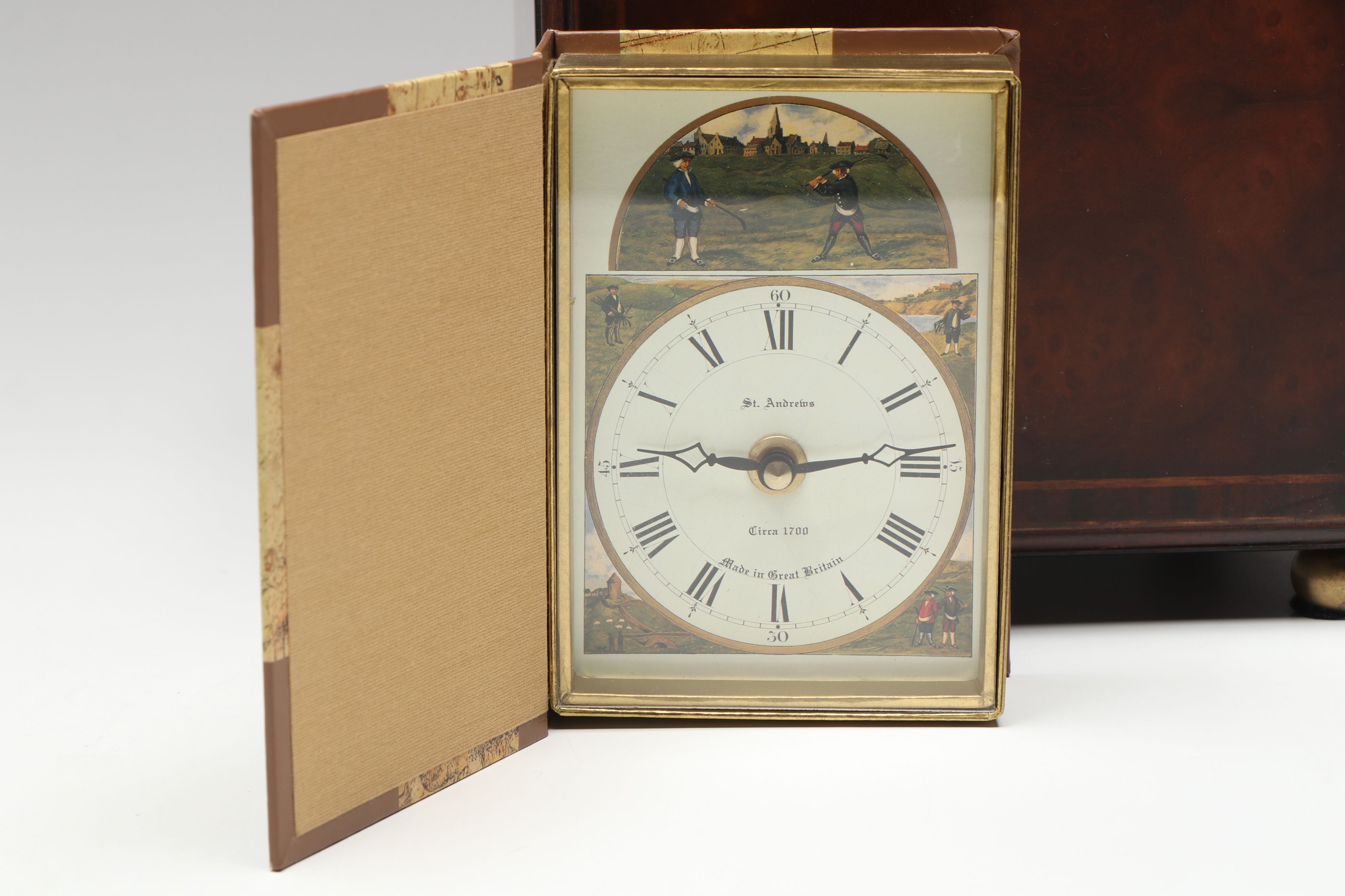 St. Andrews and Other Desk Clocks with Wooden Decorative Box