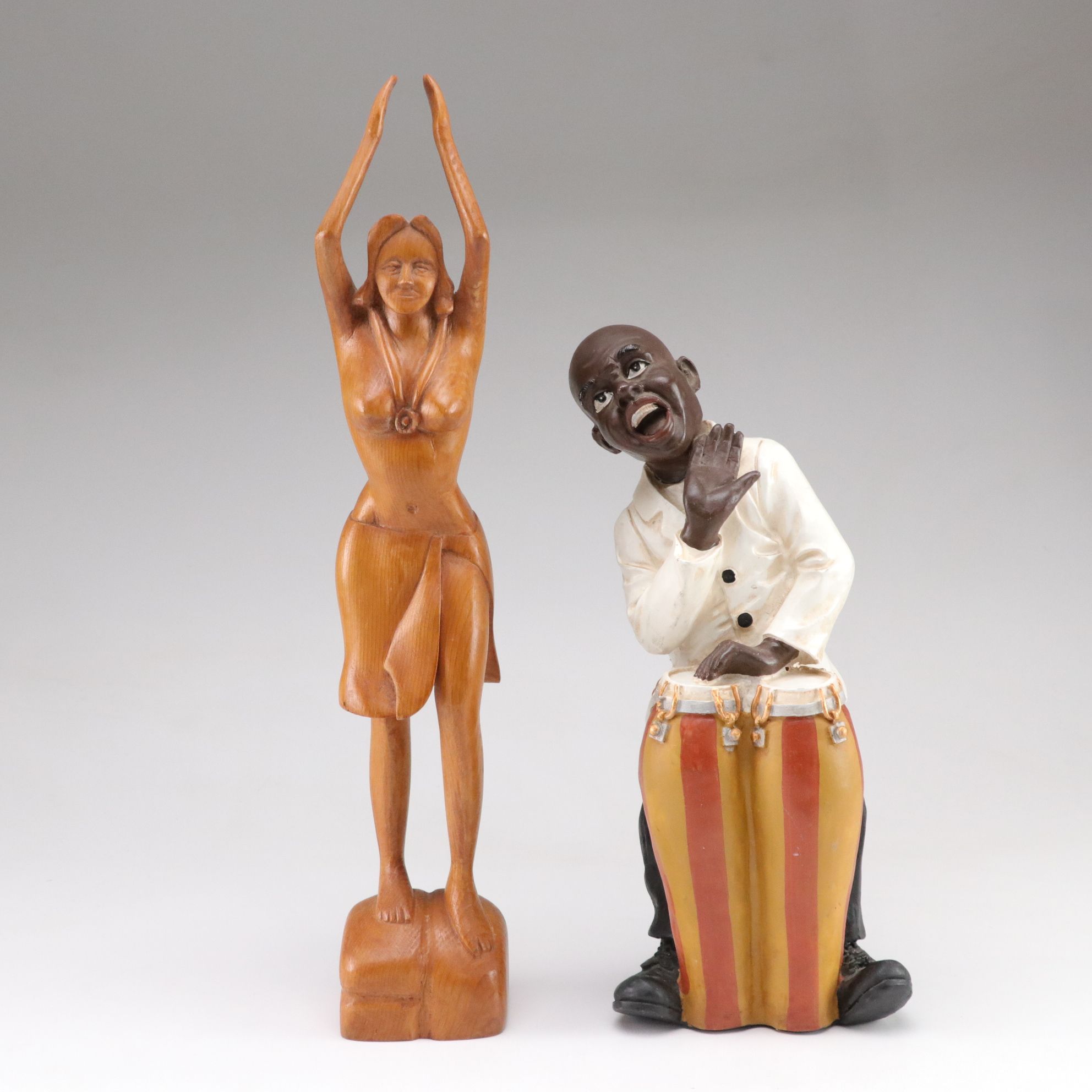 Hand-Crafted Cowboy and Other Wood Sculptures