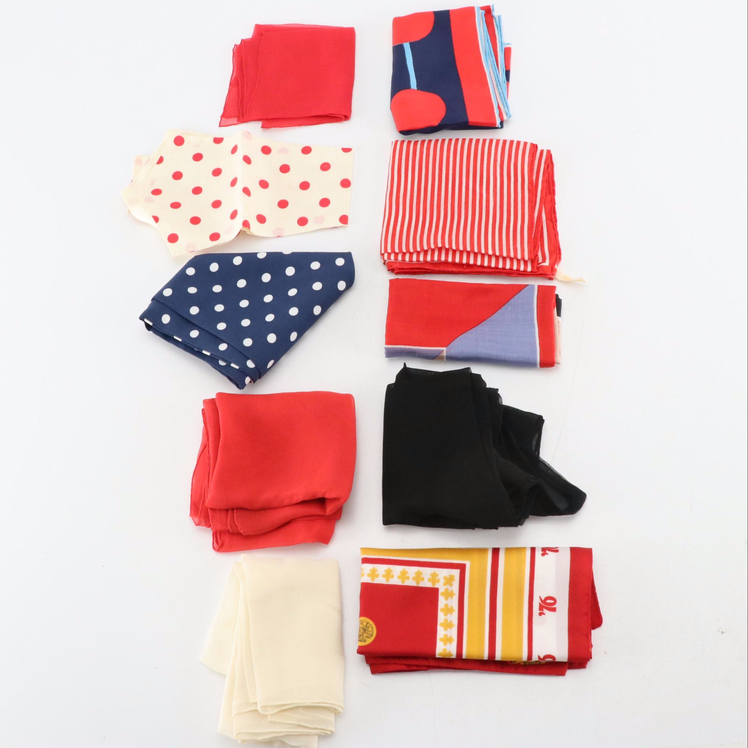 Vintage Patterned Silk Scarves and Neckties