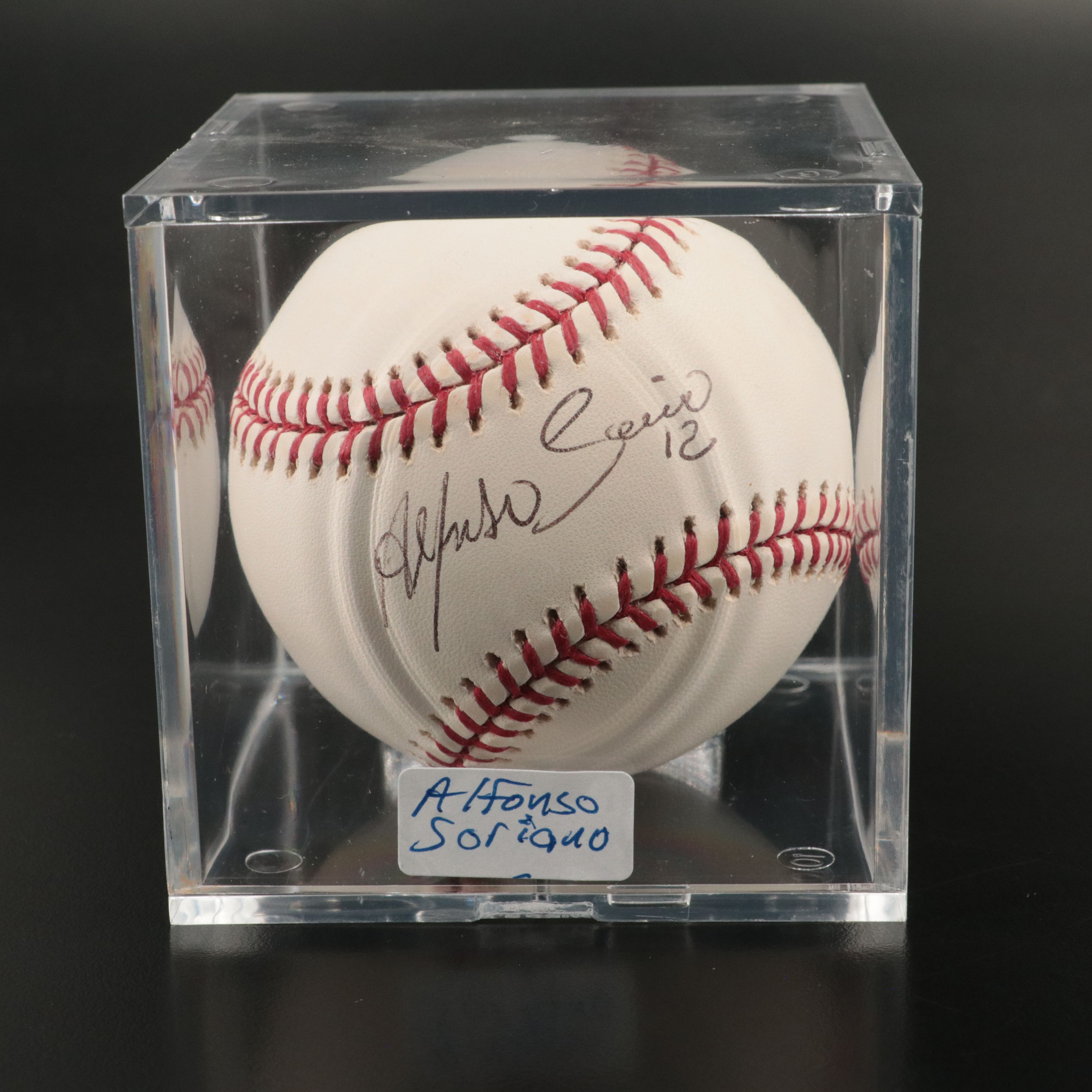 Three Signed Baseballs- Nolan Ryan, Alfonso Soriano, and Pat Burrell