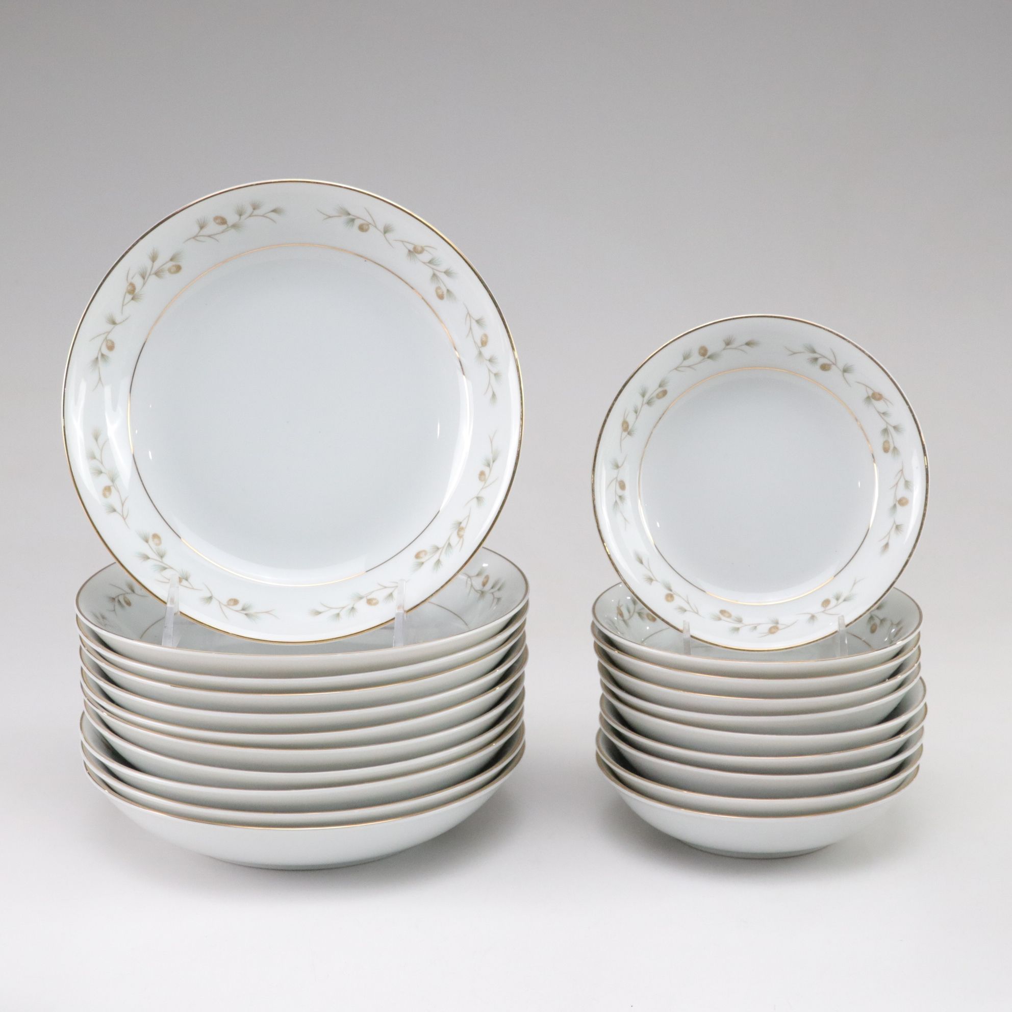 Rose China "Whispering Pine" Gilt Porcelain Dinnerware Set