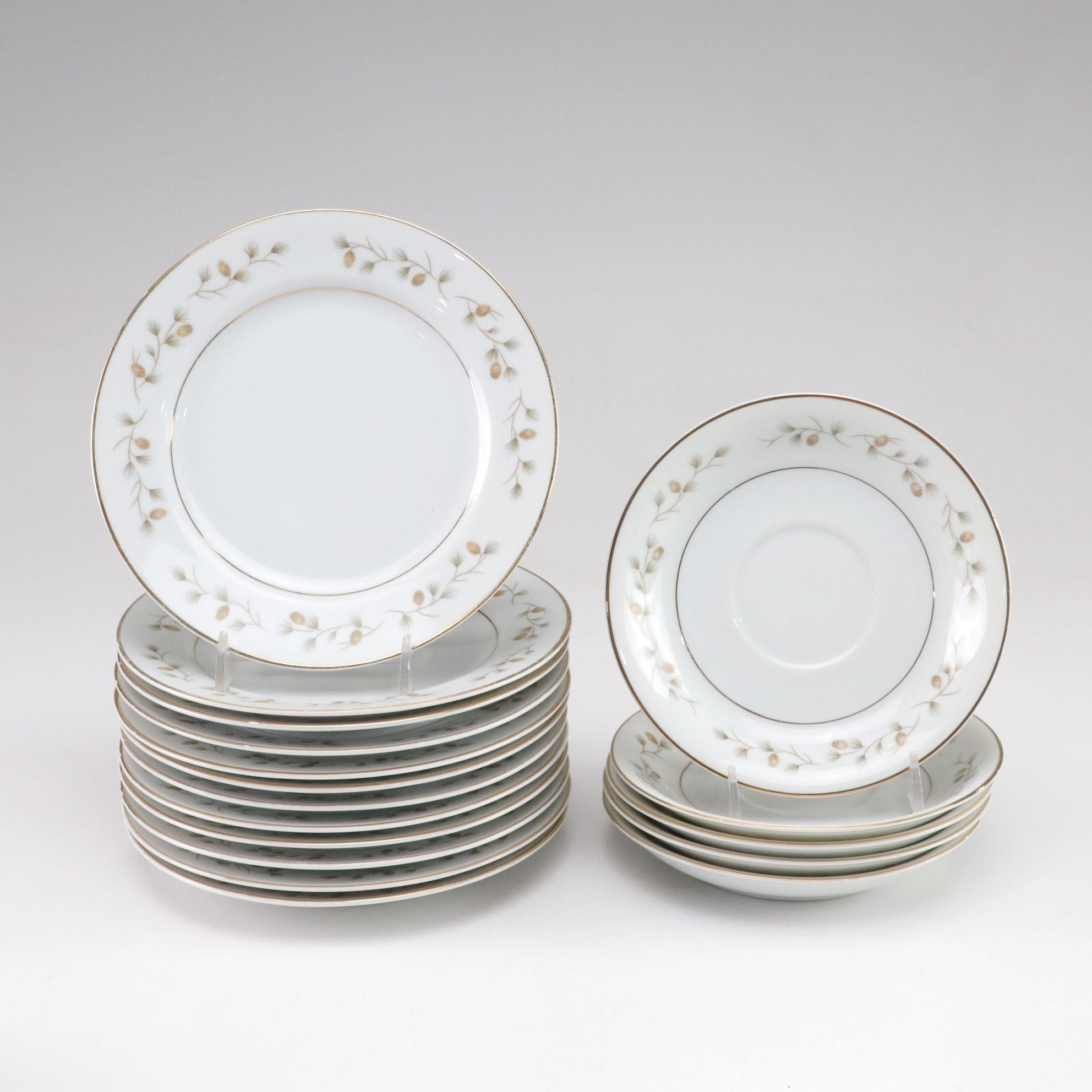 Rose China "Whispering Pine" Gilt Porcelain Dinnerware Set