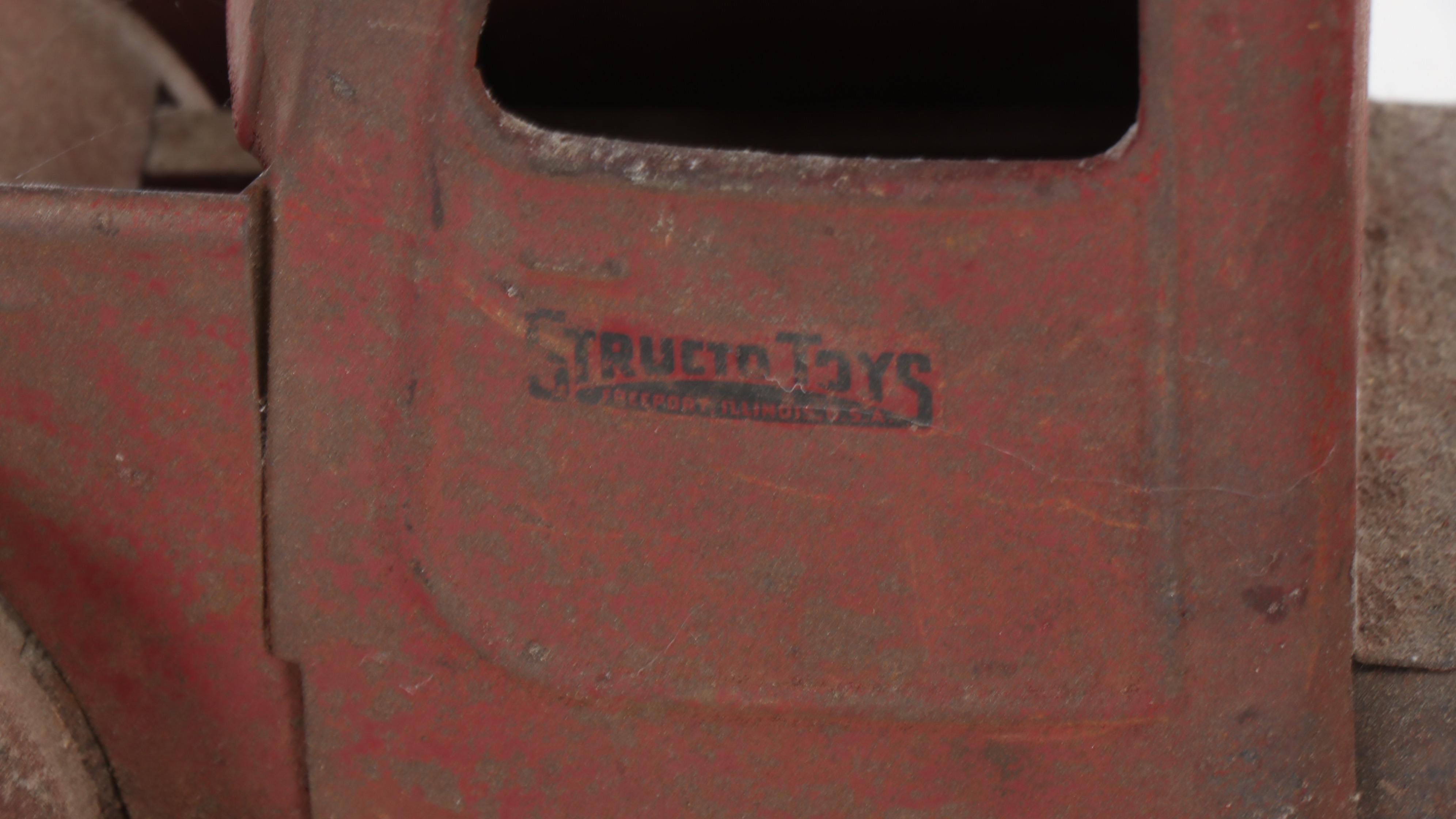 Structo Pressed Steel Toy Trucks with Trailers, Early to Mid-20th Century