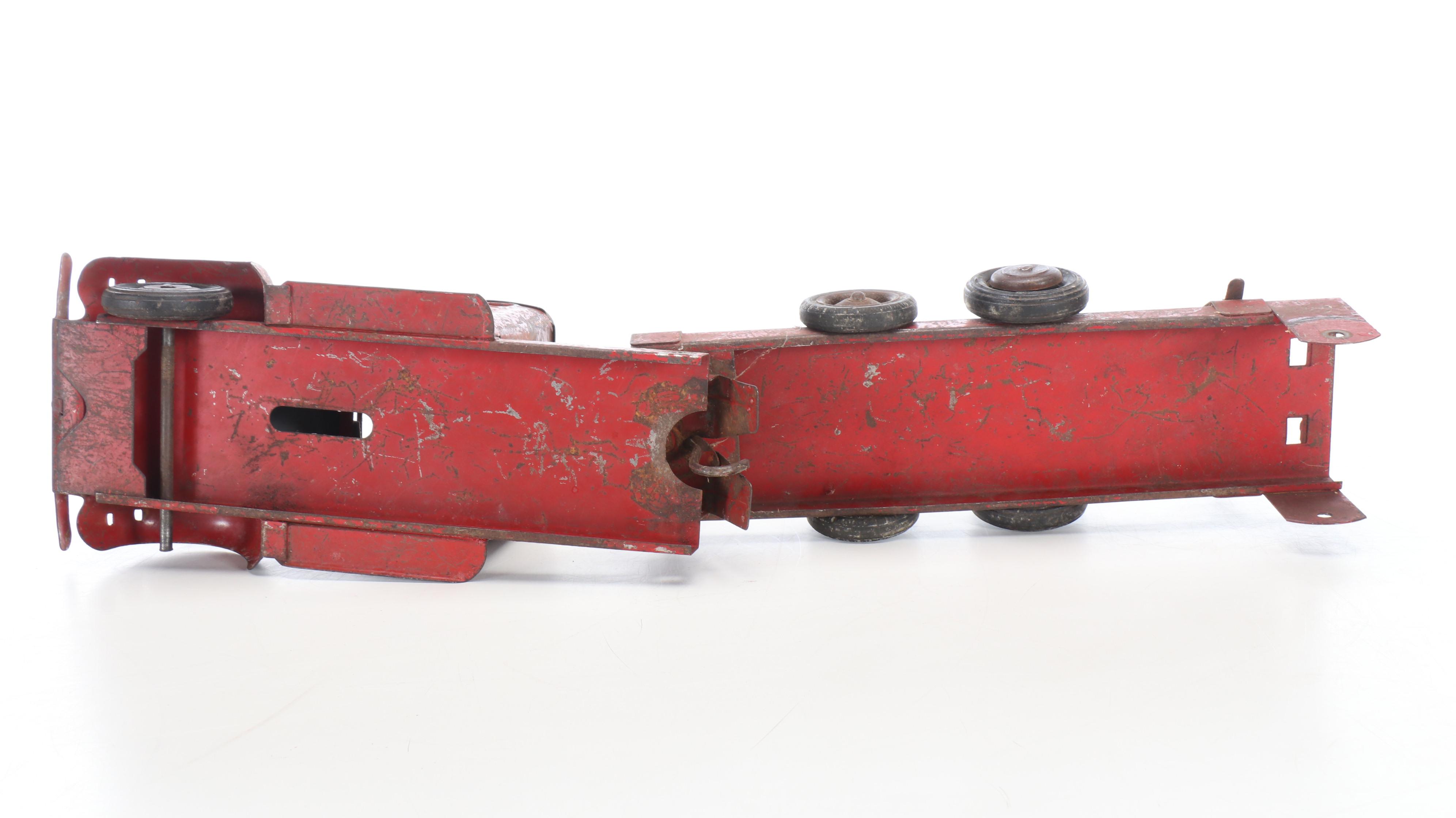 Structo Pressed Steel Toy Trucks with Trailers, Early to Mid-20th Century