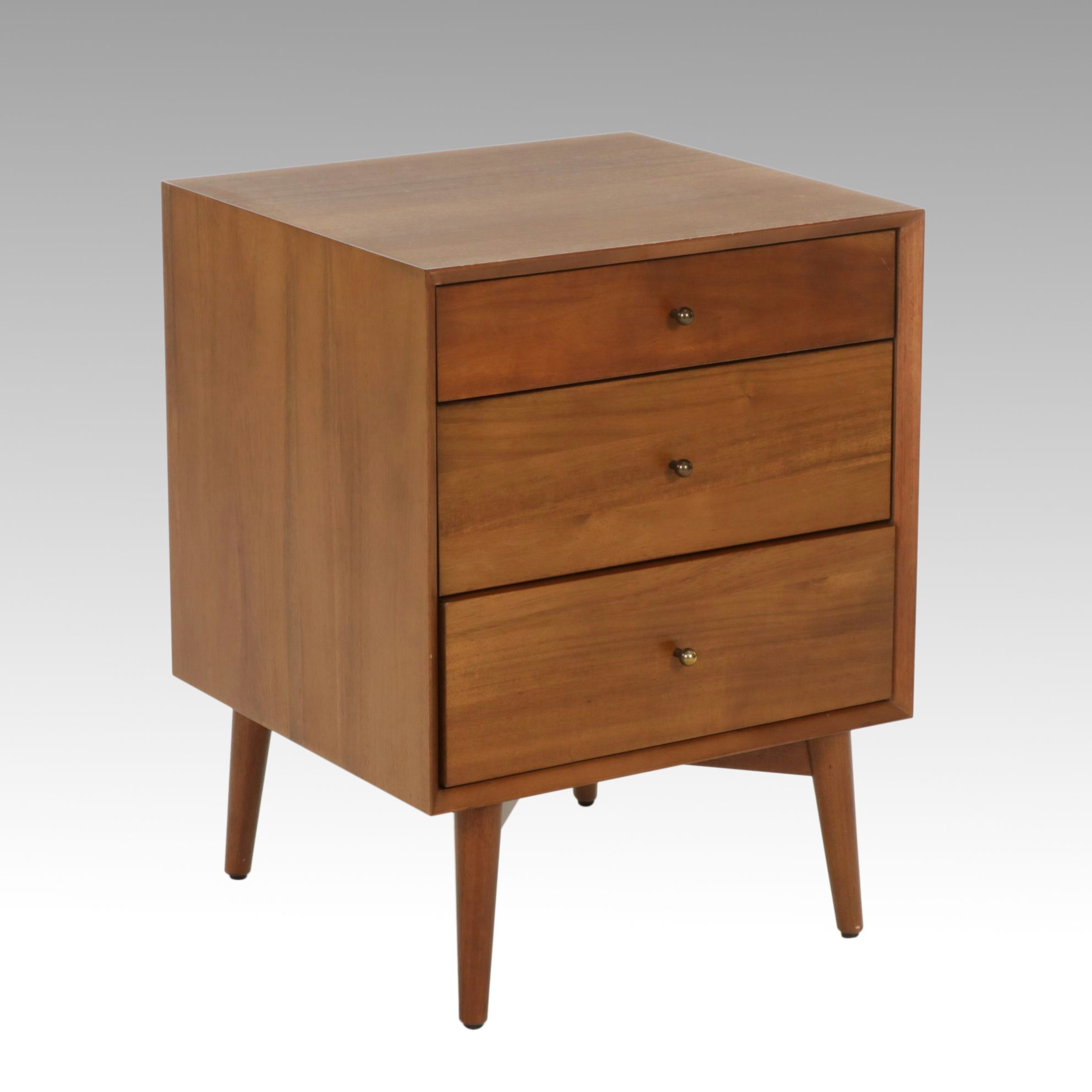 West Elm Mid Century Modern Style 3-Drawer Side Table