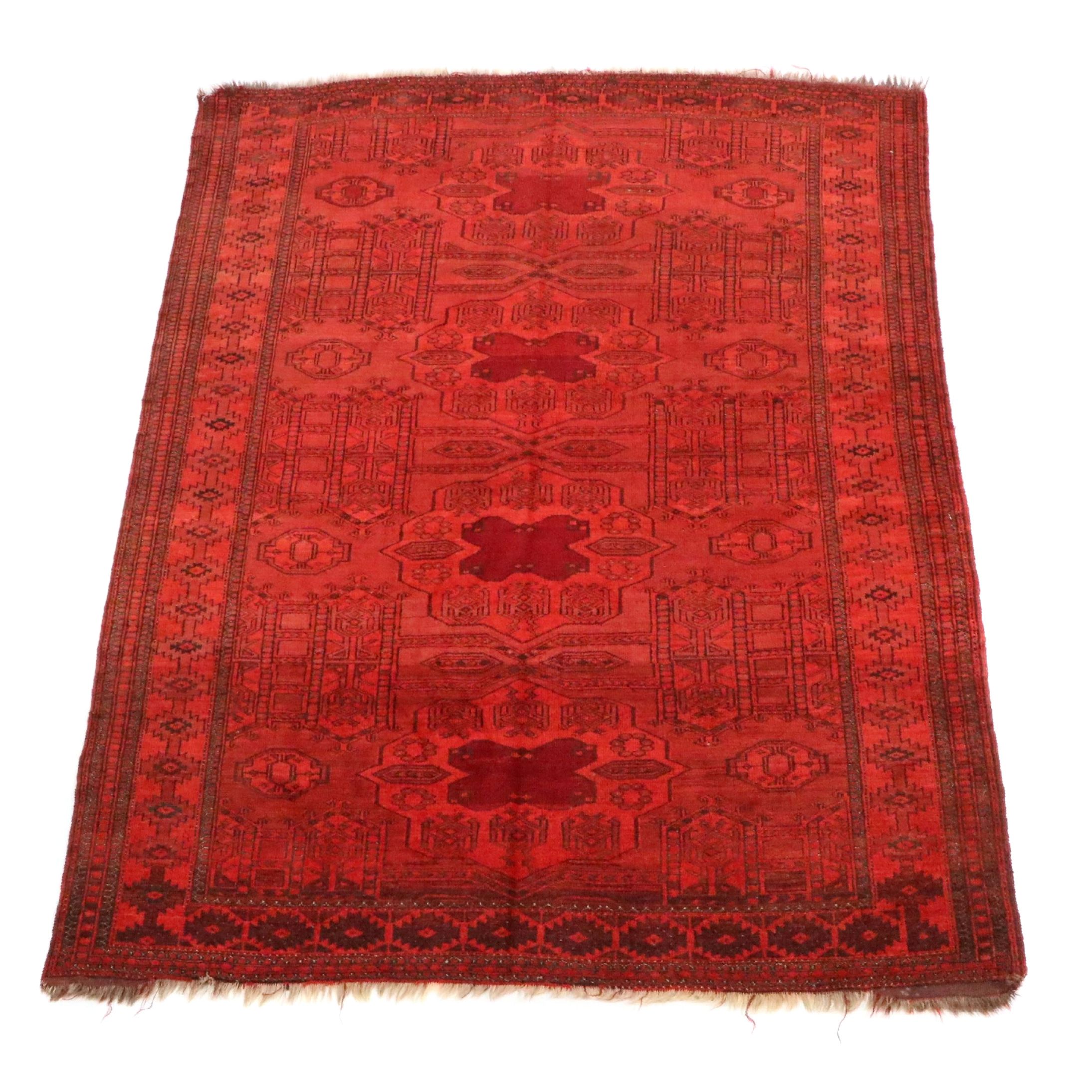 4'11 x 7'4 Hand-Knotted Afghan Baluch Area Rug