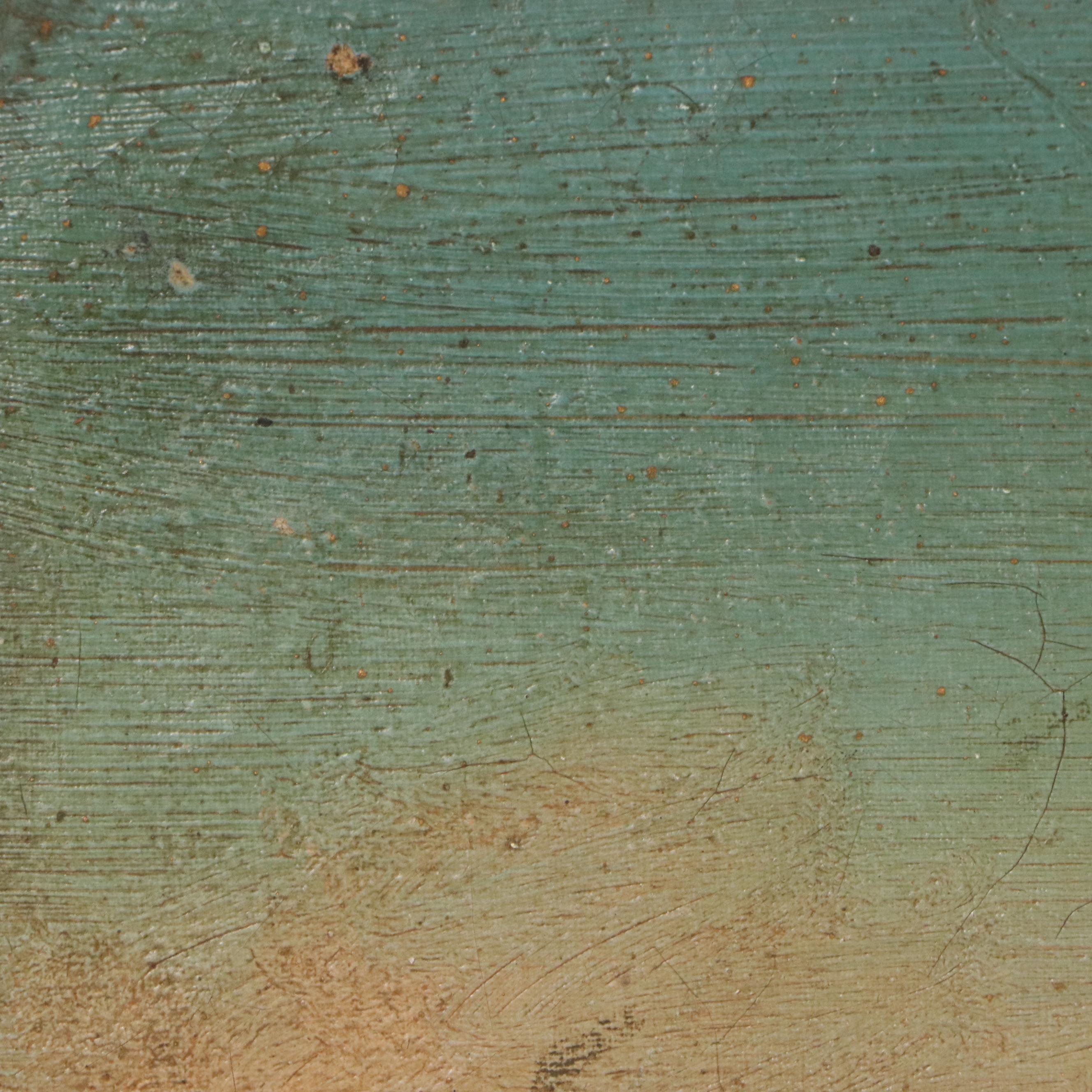 European Oil Painting of Port Scene, 19th Century