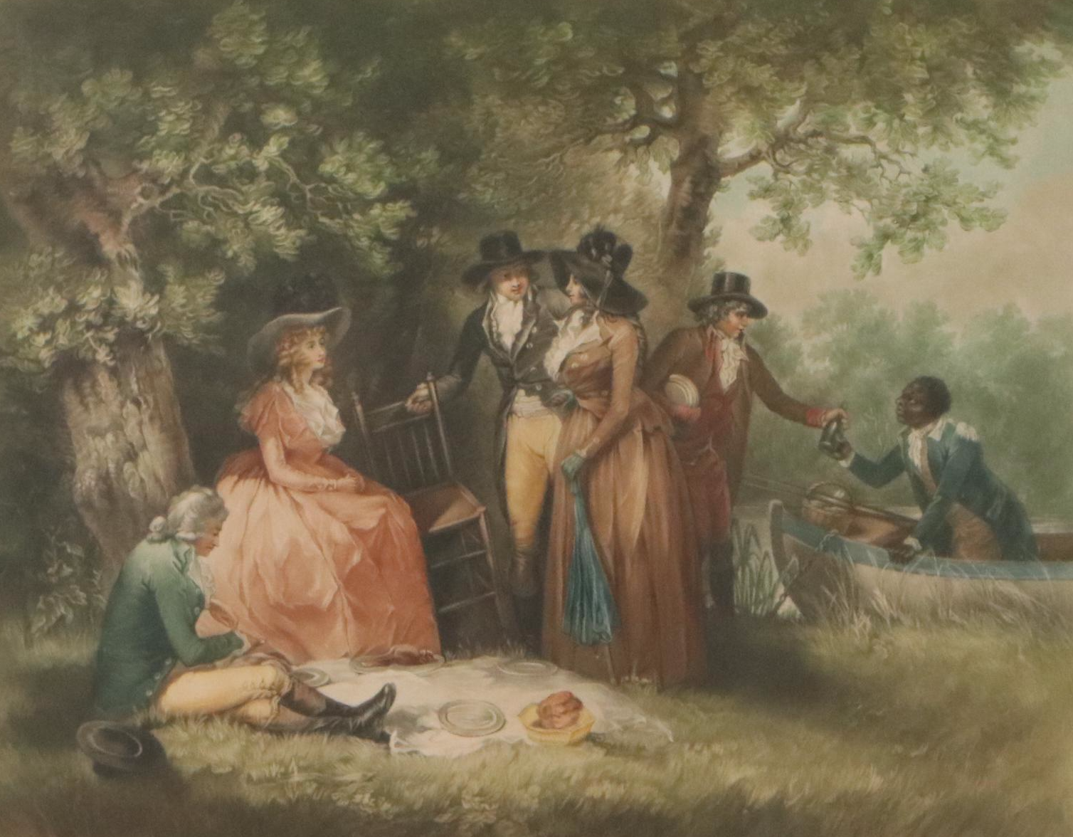 Sydney Ernest Wilson Mezzotint After George Morland "The Anglers' Repast"