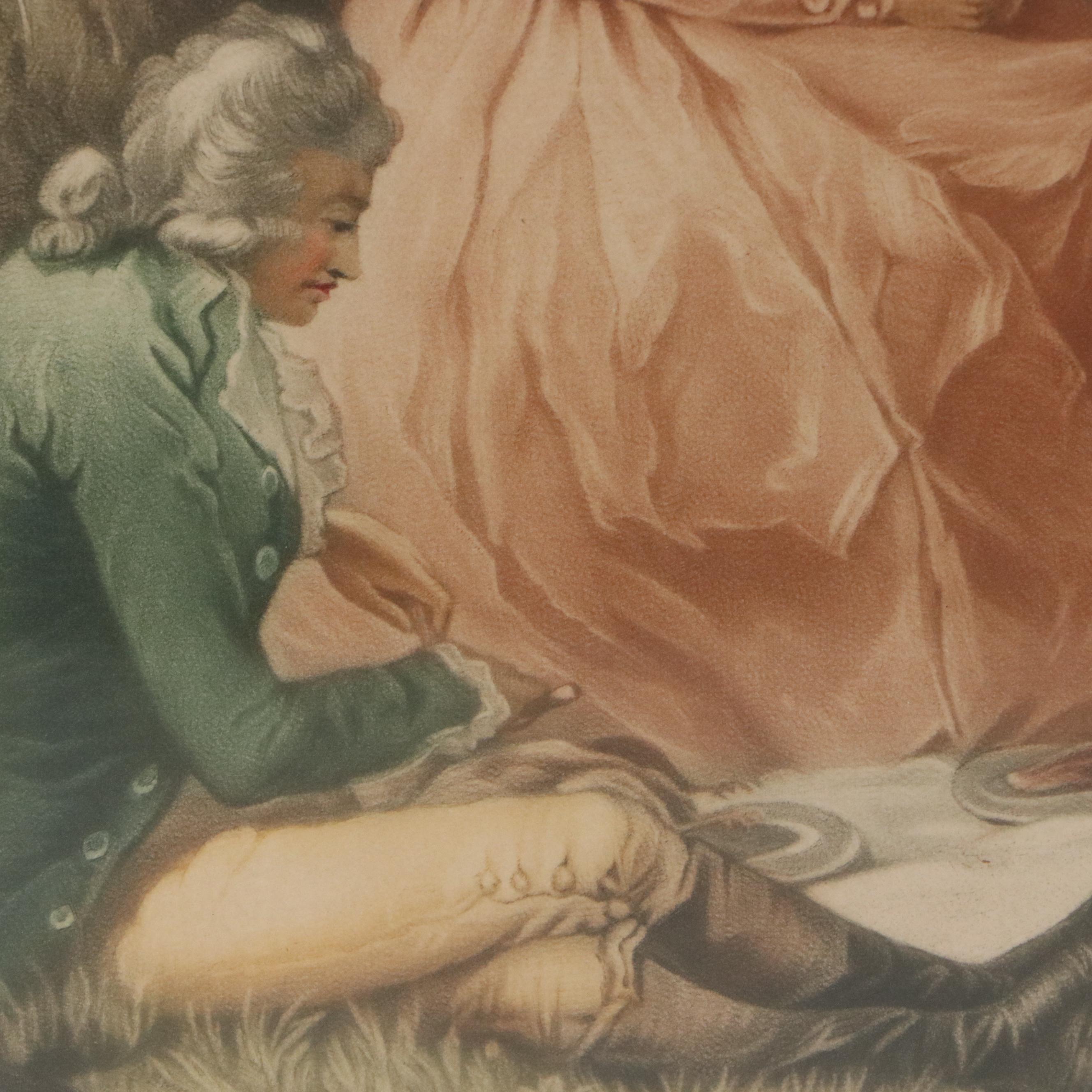 Sydney Ernest Wilson Mezzotint After George Morland "The Anglers' Repast"