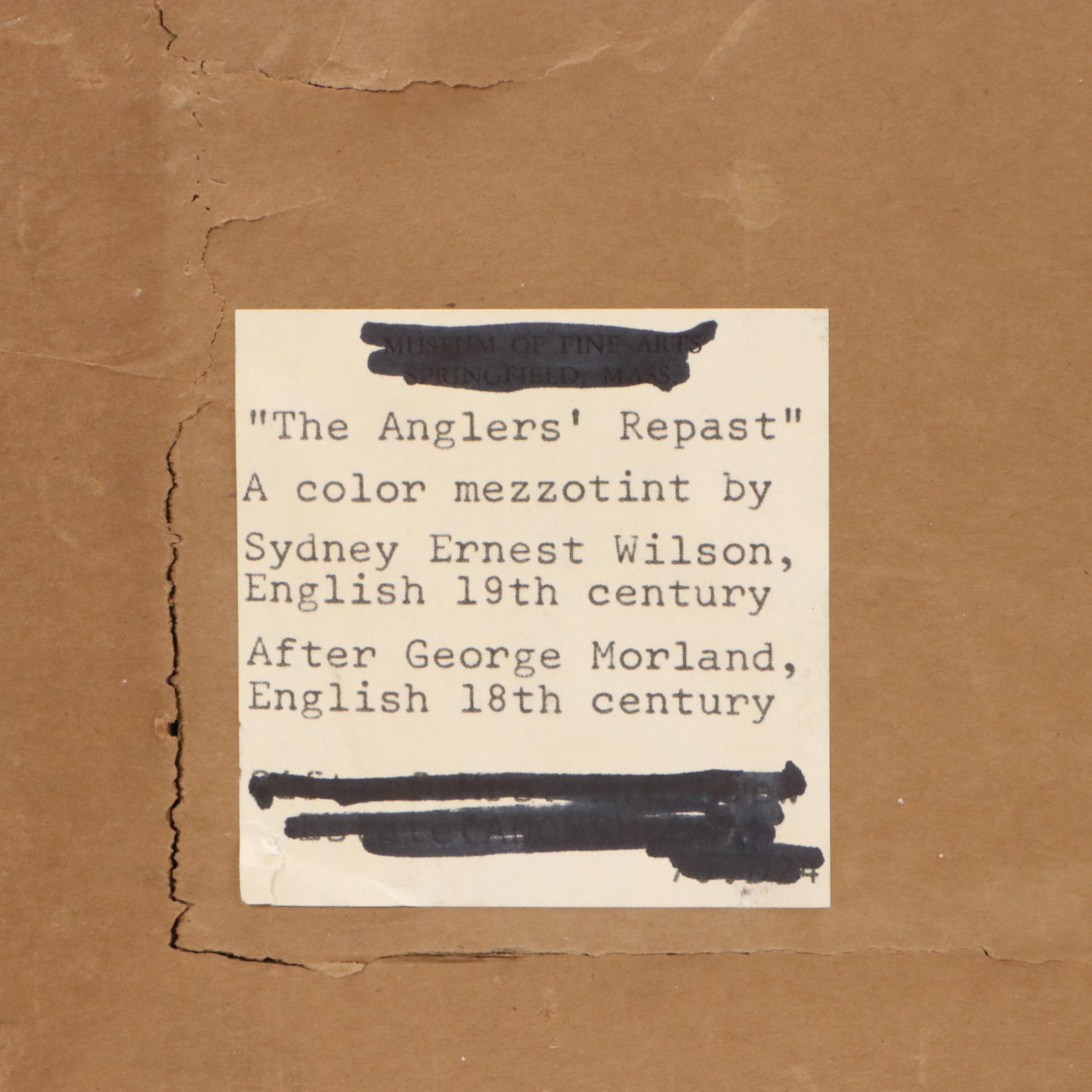 Sydney Ernest Wilson Mezzotint After George Morland "The Anglers' Repast"