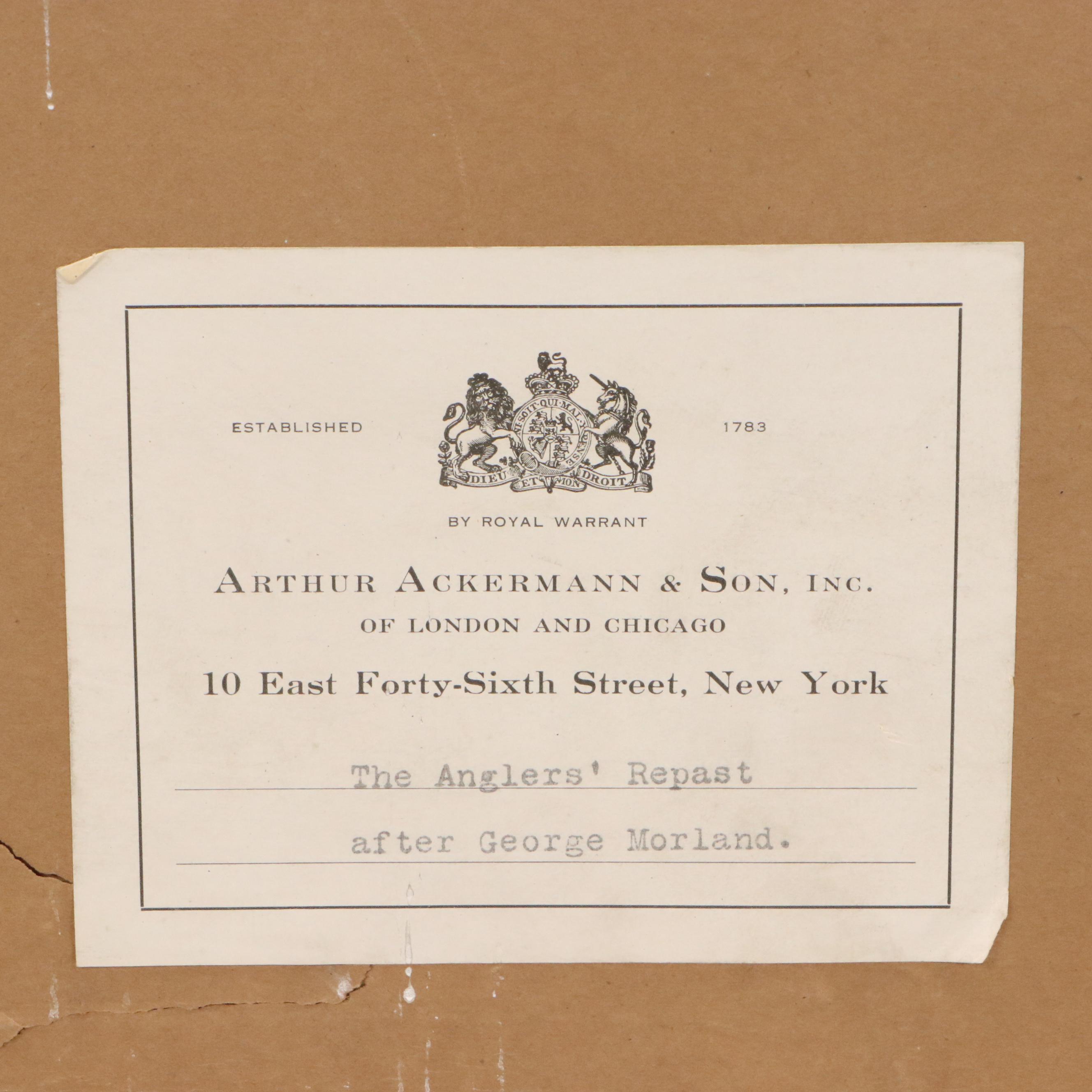 Sydney Ernest Wilson Mezzotint After George Morland "The Anglers' Repast"