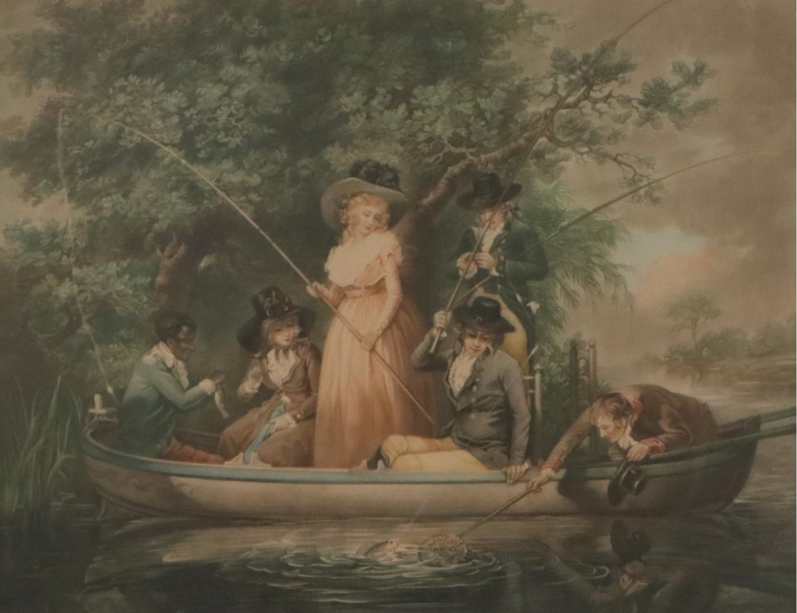 Sydney Ernest Wilson Mezzotint After George Morland "A Party Angling"