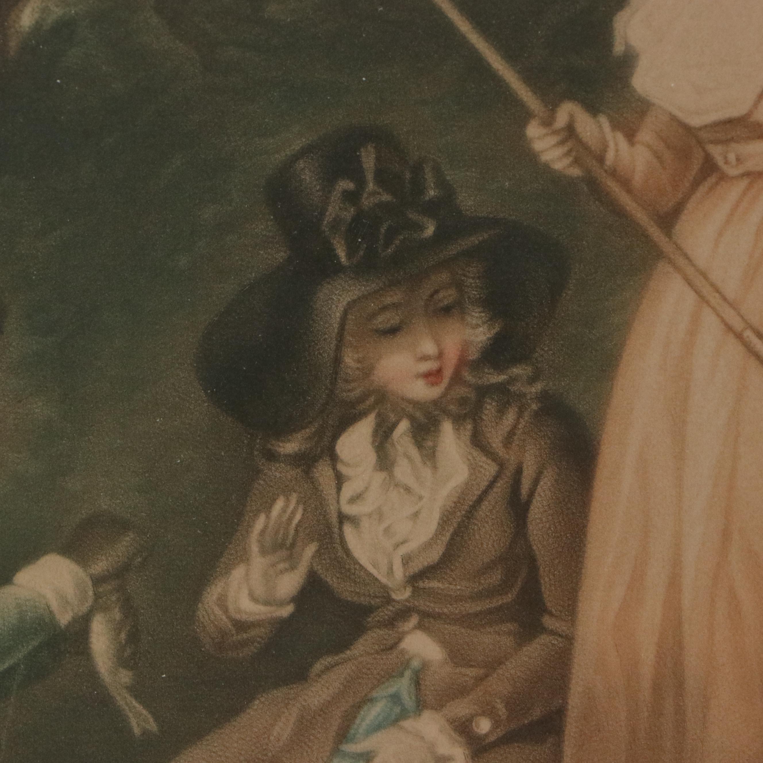 Sydney Ernest Wilson Mezzotint After George Morland "A Party Angling"