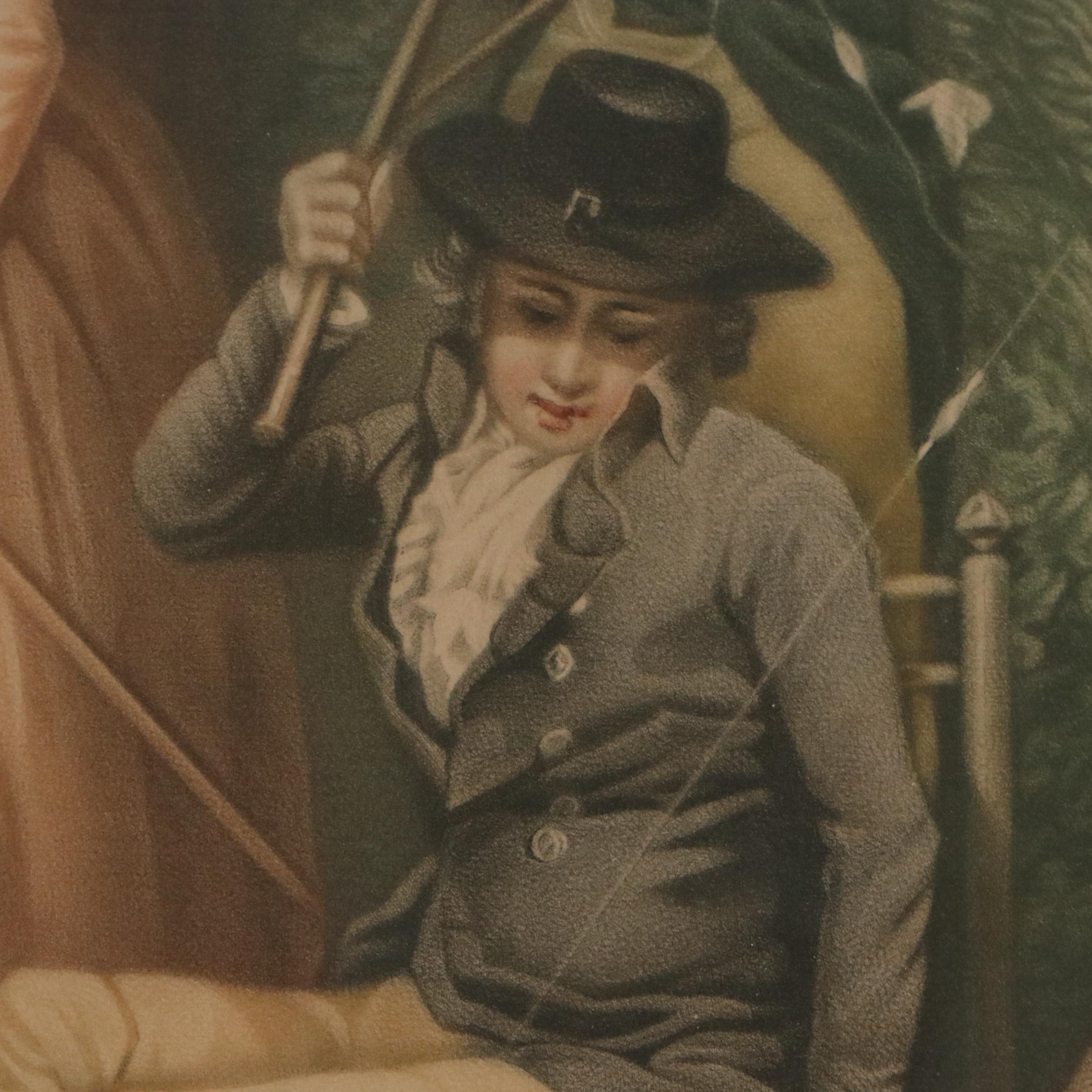 Sydney Ernest Wilson Mezzotint After George Morland "A Party Angling"