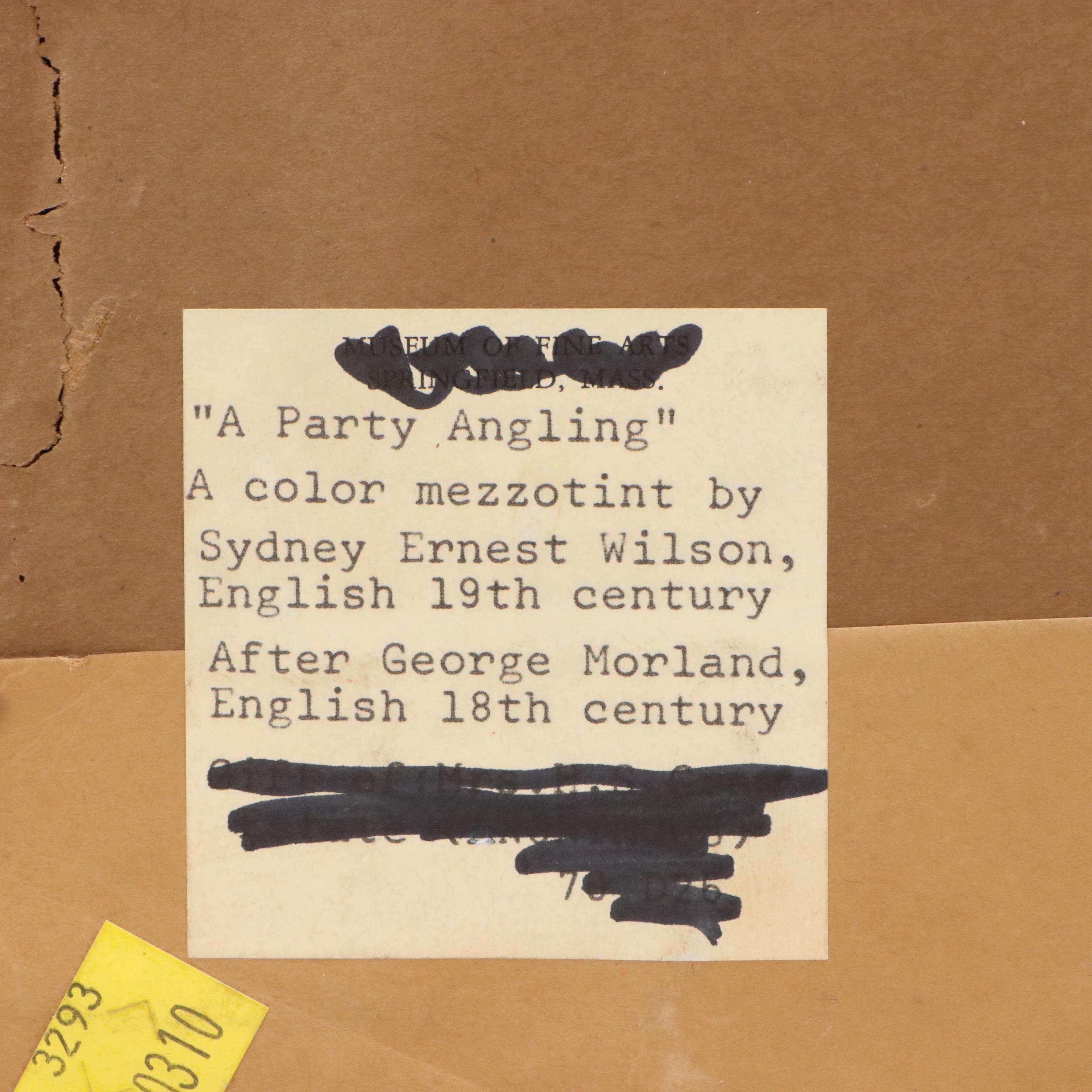 Sydney Ernest Wilson Mezzotint After George Morland "A Party Angling"