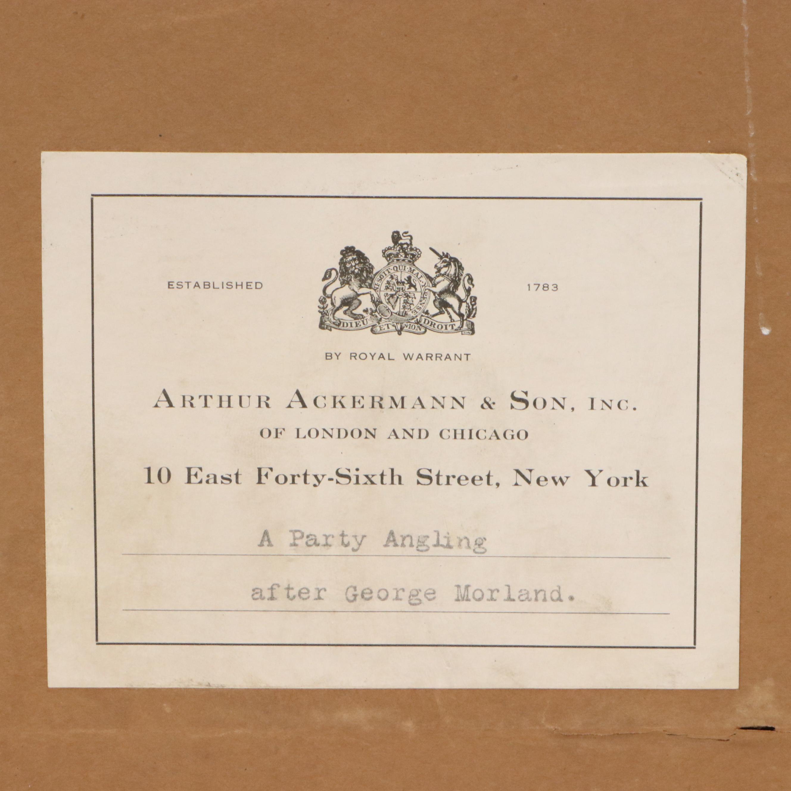 Sydney Ernest Wilson Mezzotint After George Morland "A Party Angling"