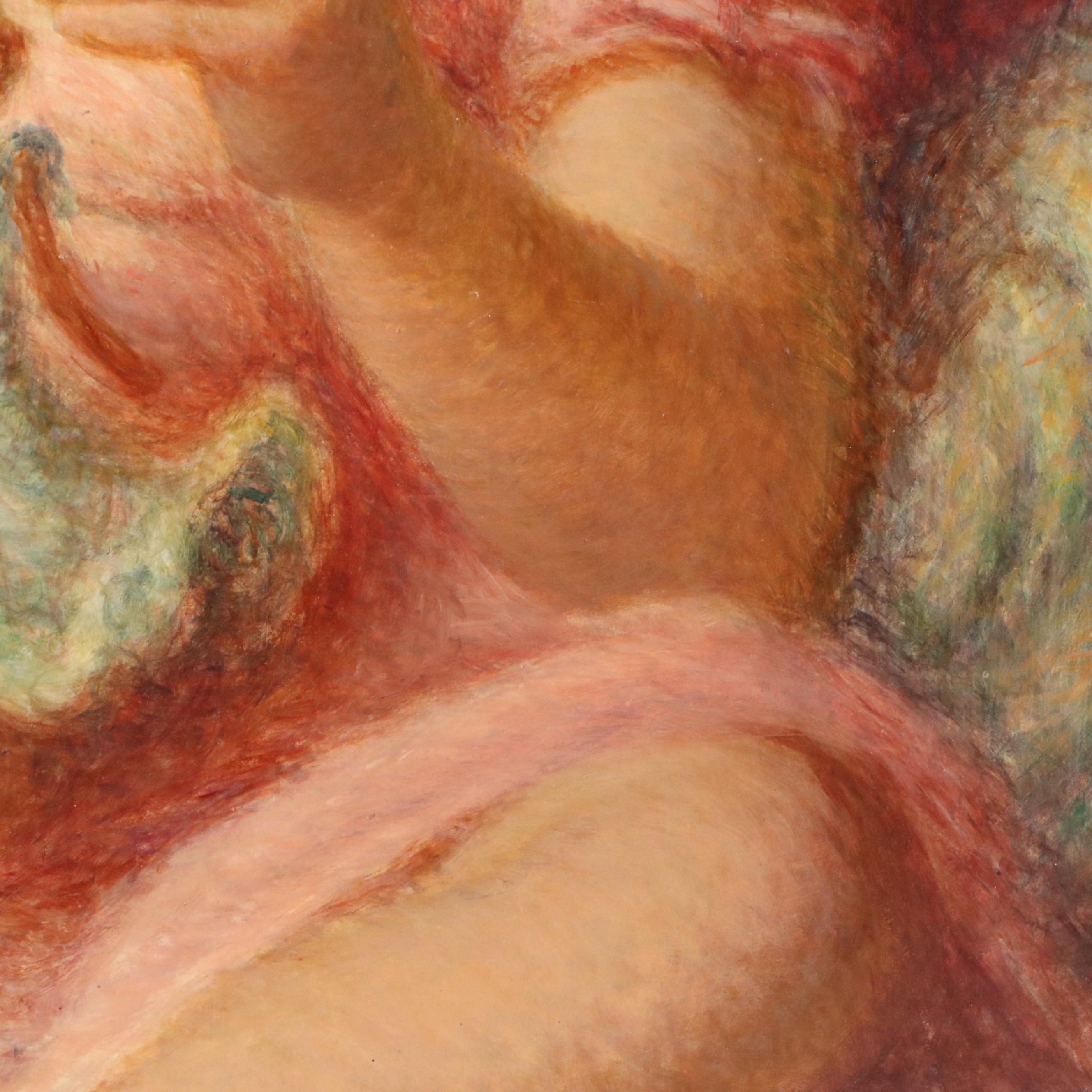 Rolf Stoll Portrait Oil Painting of Seated Young Girl with Toy "Sheila"