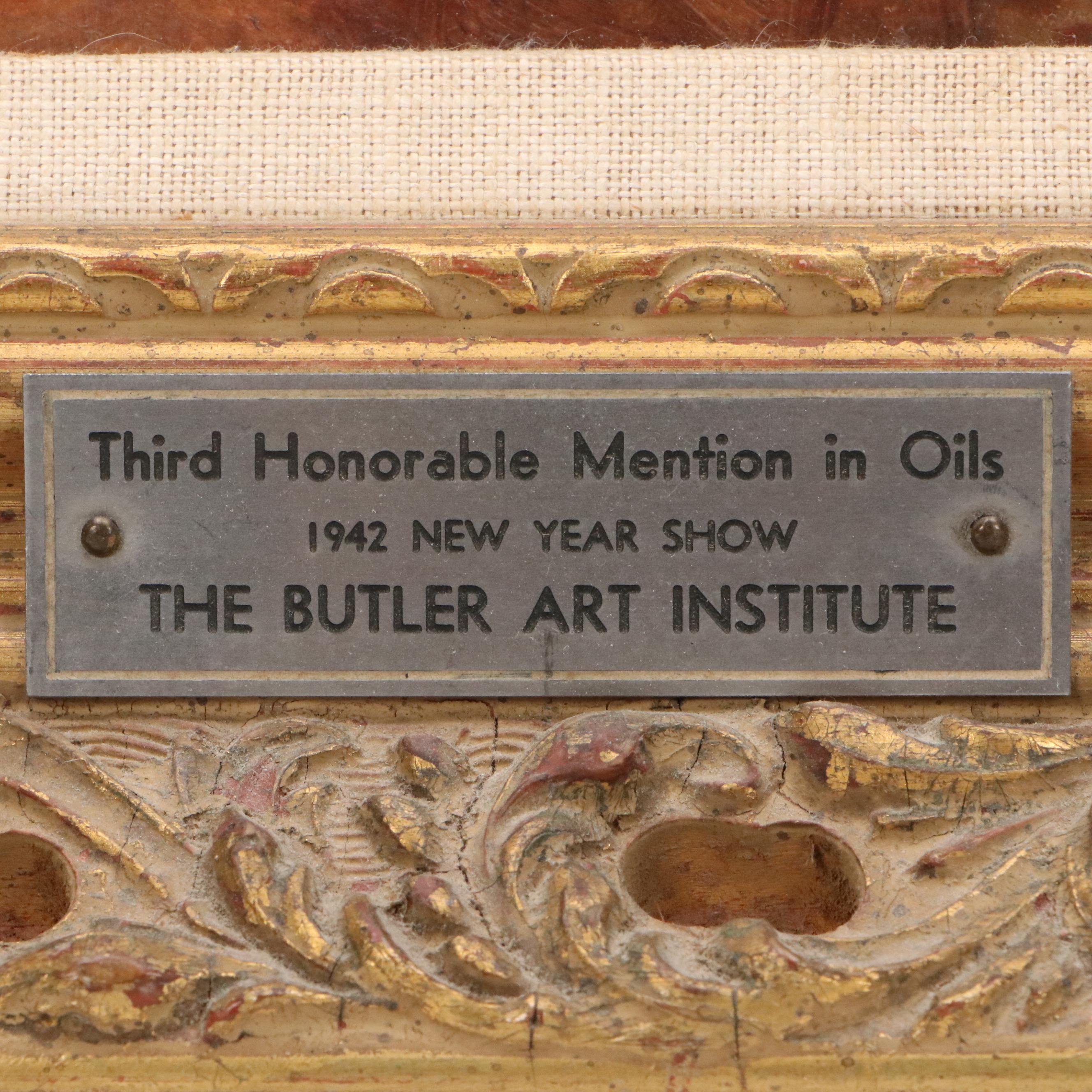 Rolf Stoll Portrait Oil Painting of Seated Young Girl with Toy "Sheila"