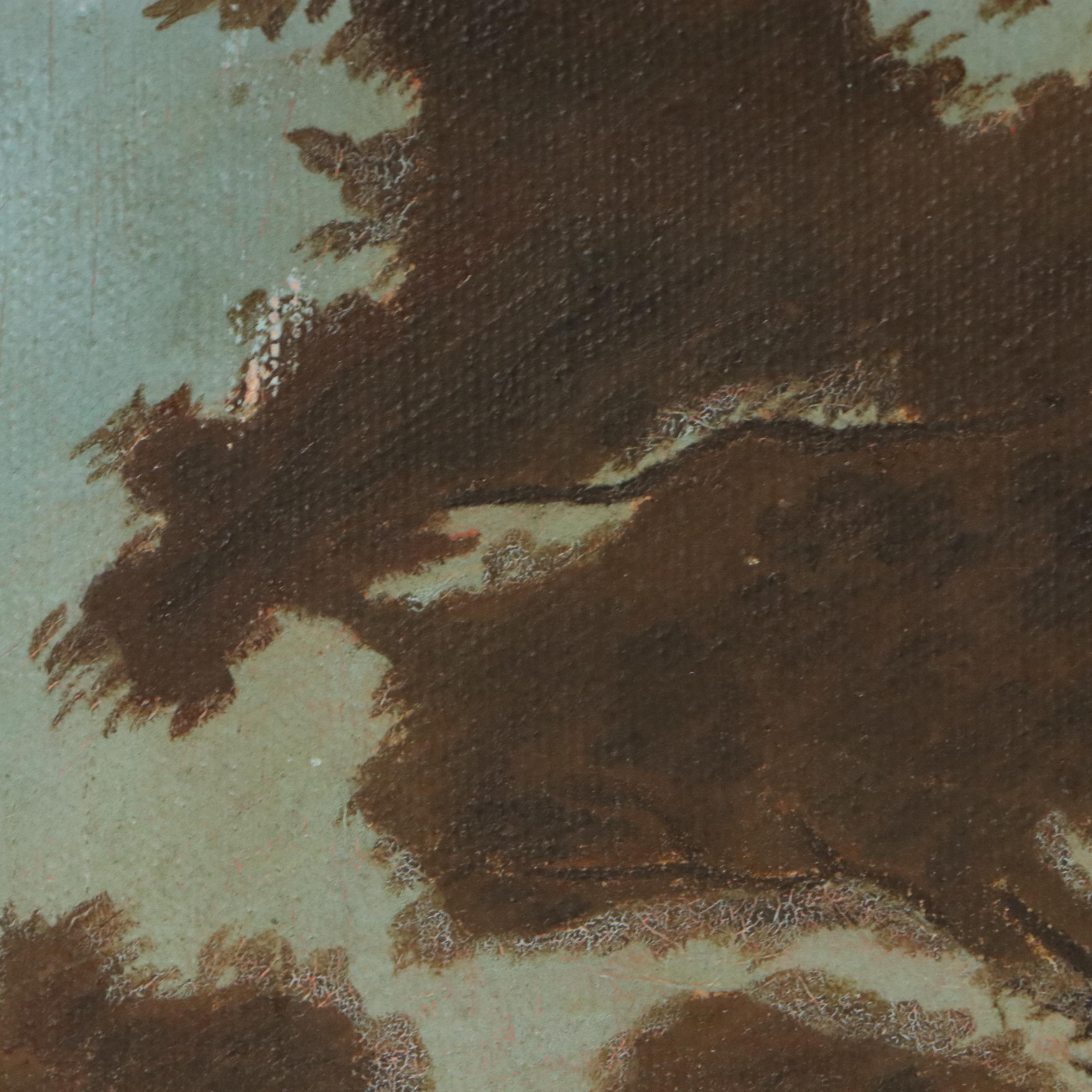 T.S. Norton Forest Landscape Oil Painting, 1949