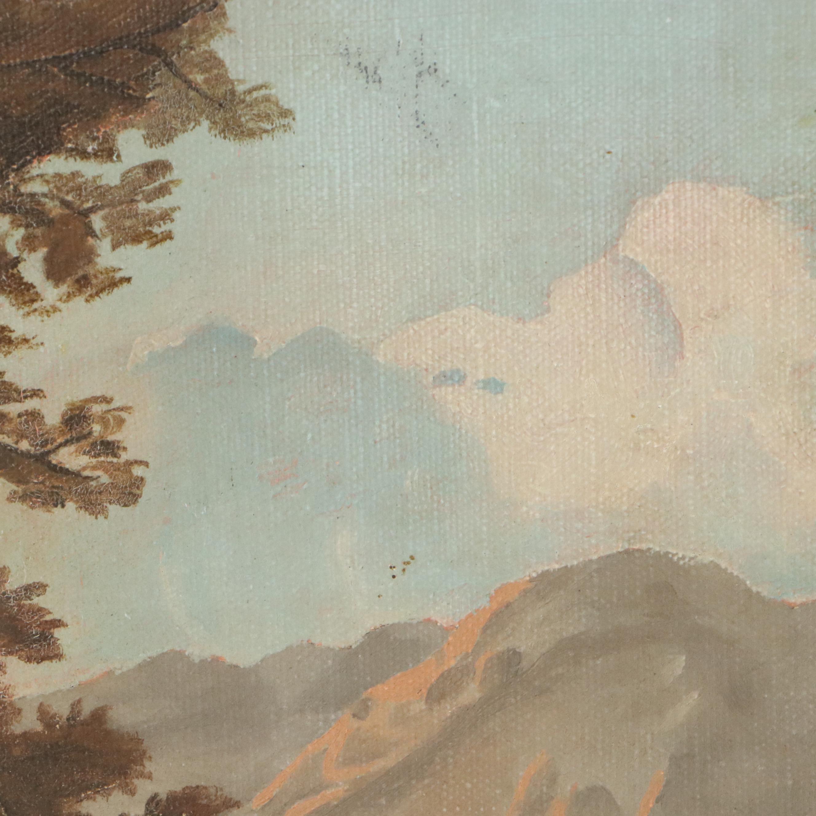 T.S. Norton Forest Landscape Oil Painting, 1949