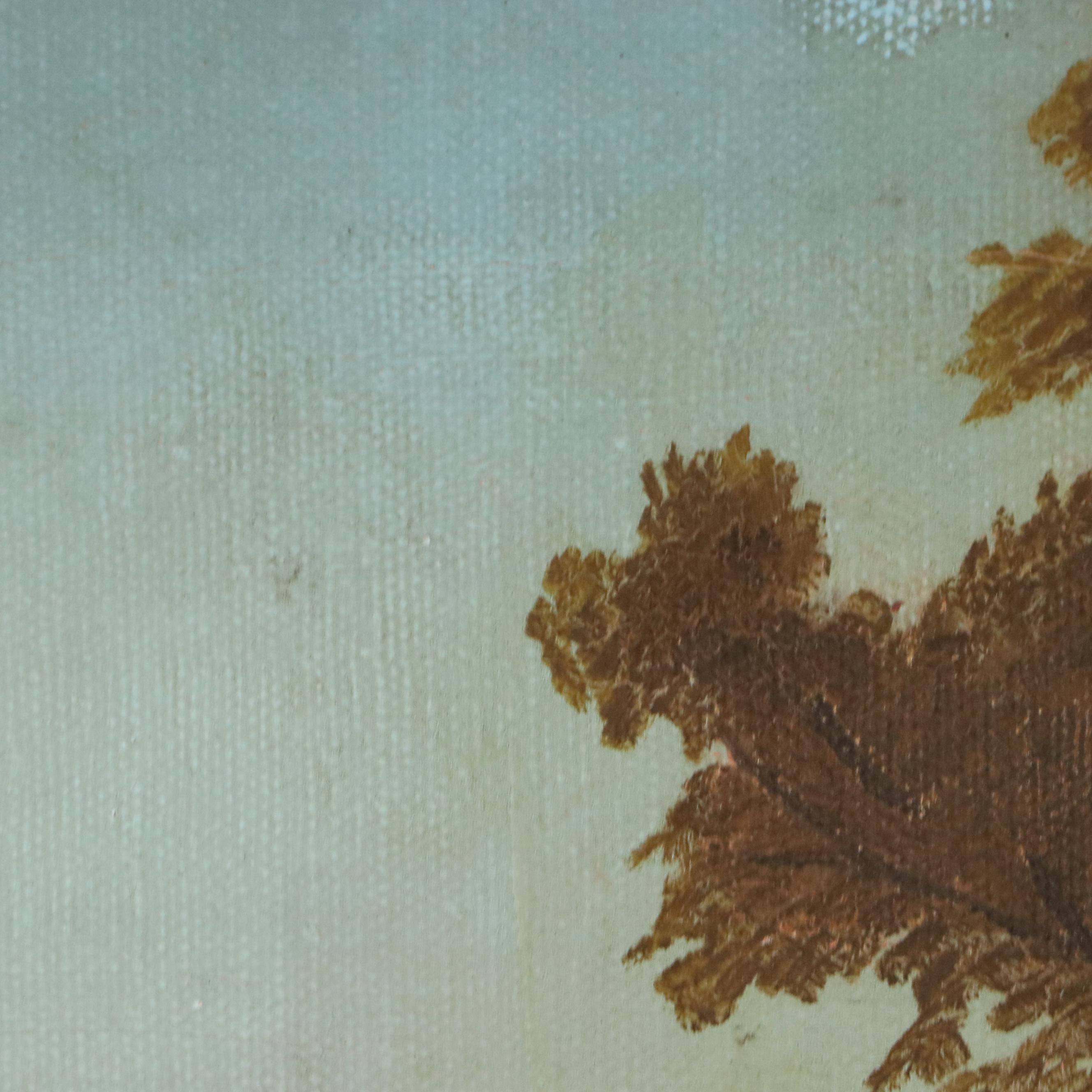 T.S. Norton Forest Landscape Oil Painting, 1949