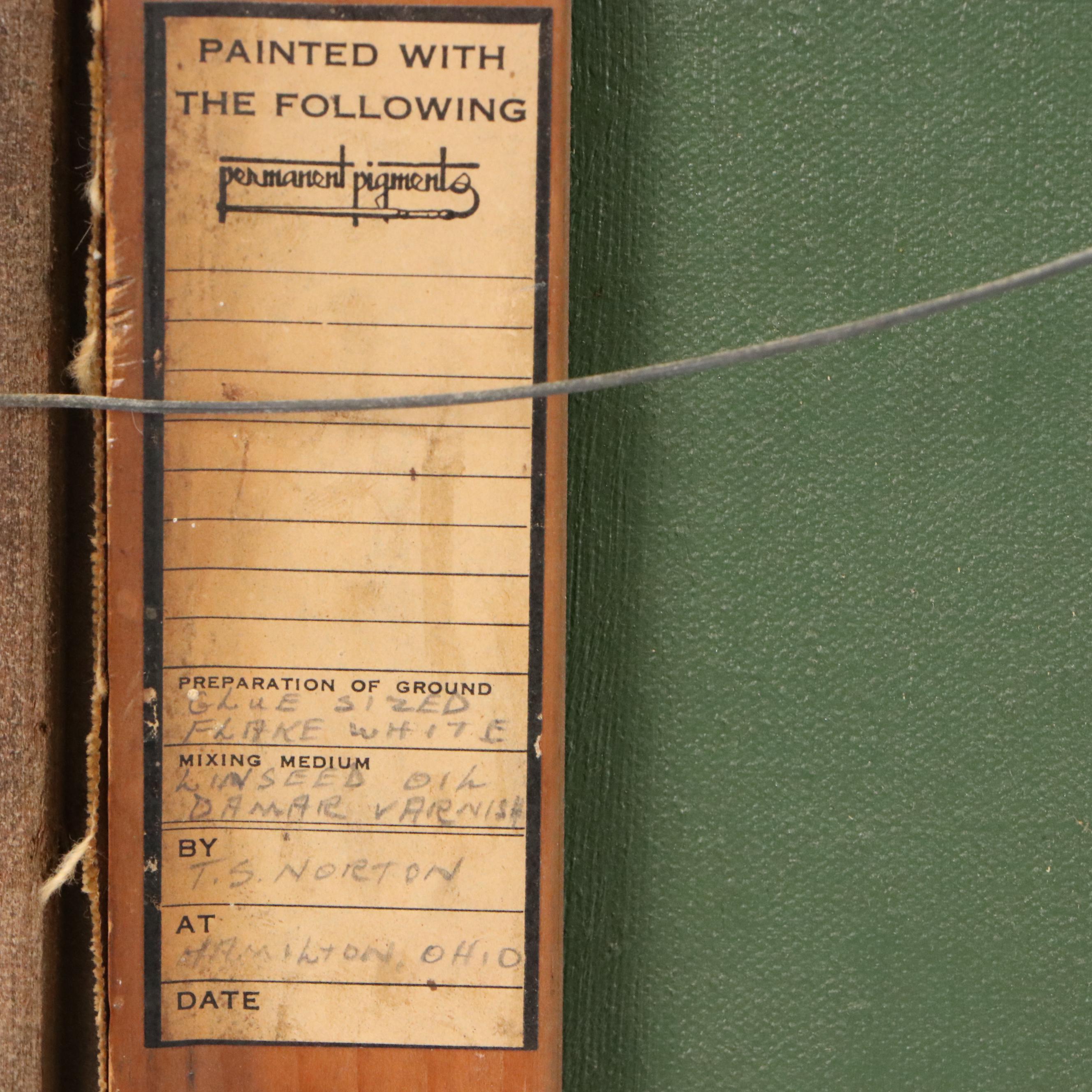 T.S. Norton Forest Landscape Oil Painting, 1949