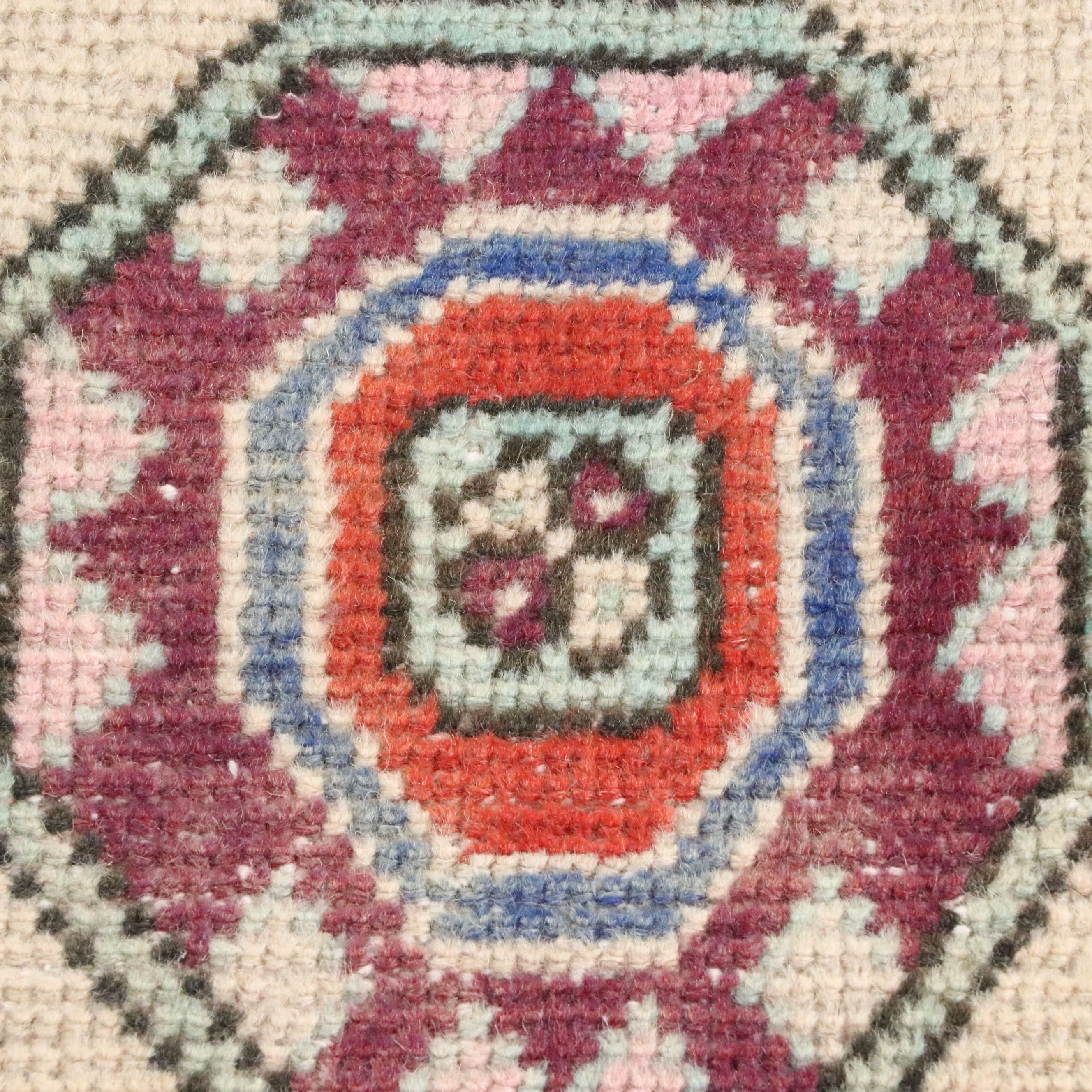 1'6 x 2'7 Hand-Knotted Turkish Anatolian Accent Rug