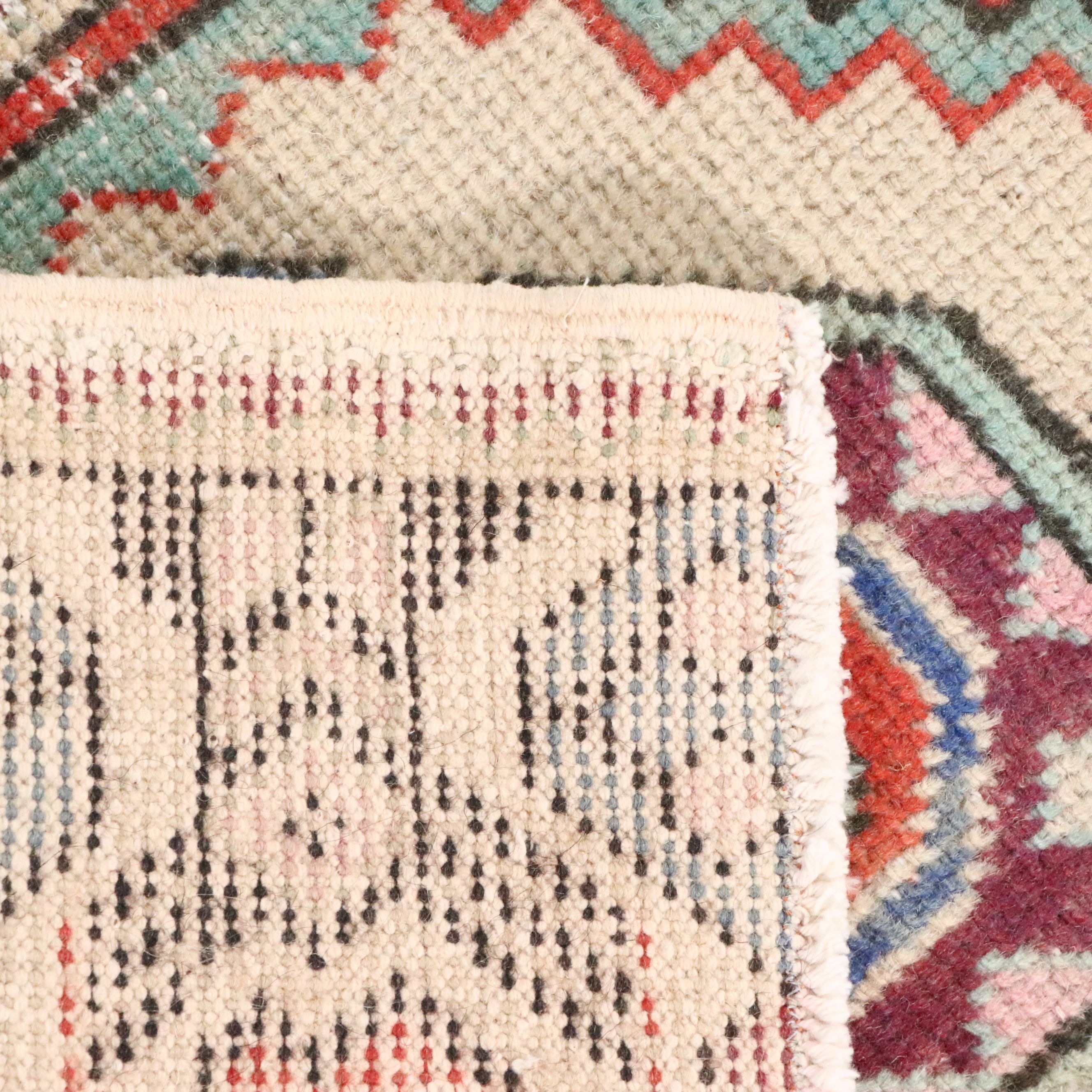 1'6 x 2'7 Hand-Knotted Turkish Anatolian Accent Rug