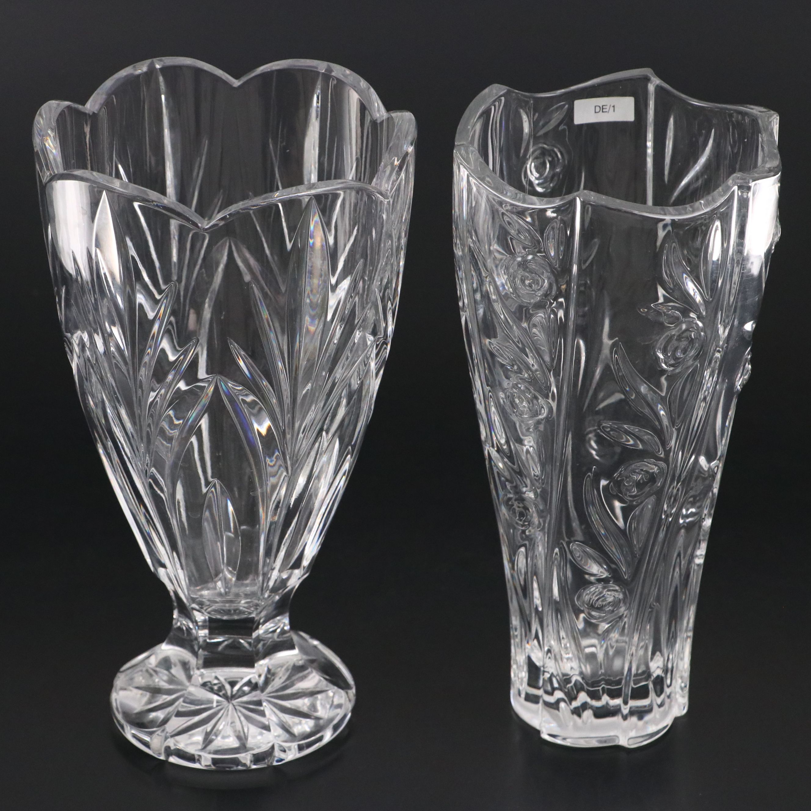 Marquis by Waterford "Canterbury" and "Rose Garden" Crystal Vases
