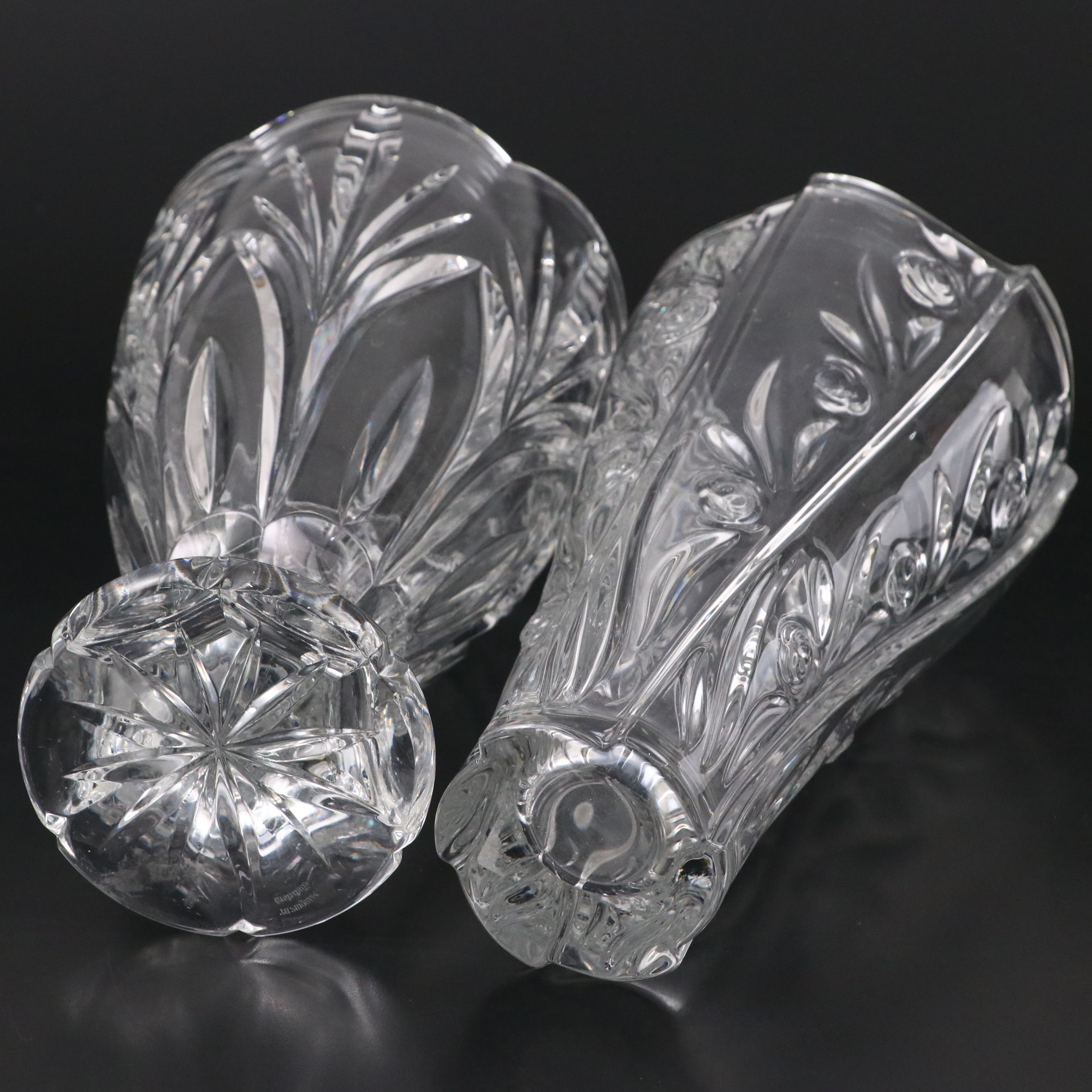 Marquis by Waterford "Canterbury" and "Rose Garden" Crystal Vases