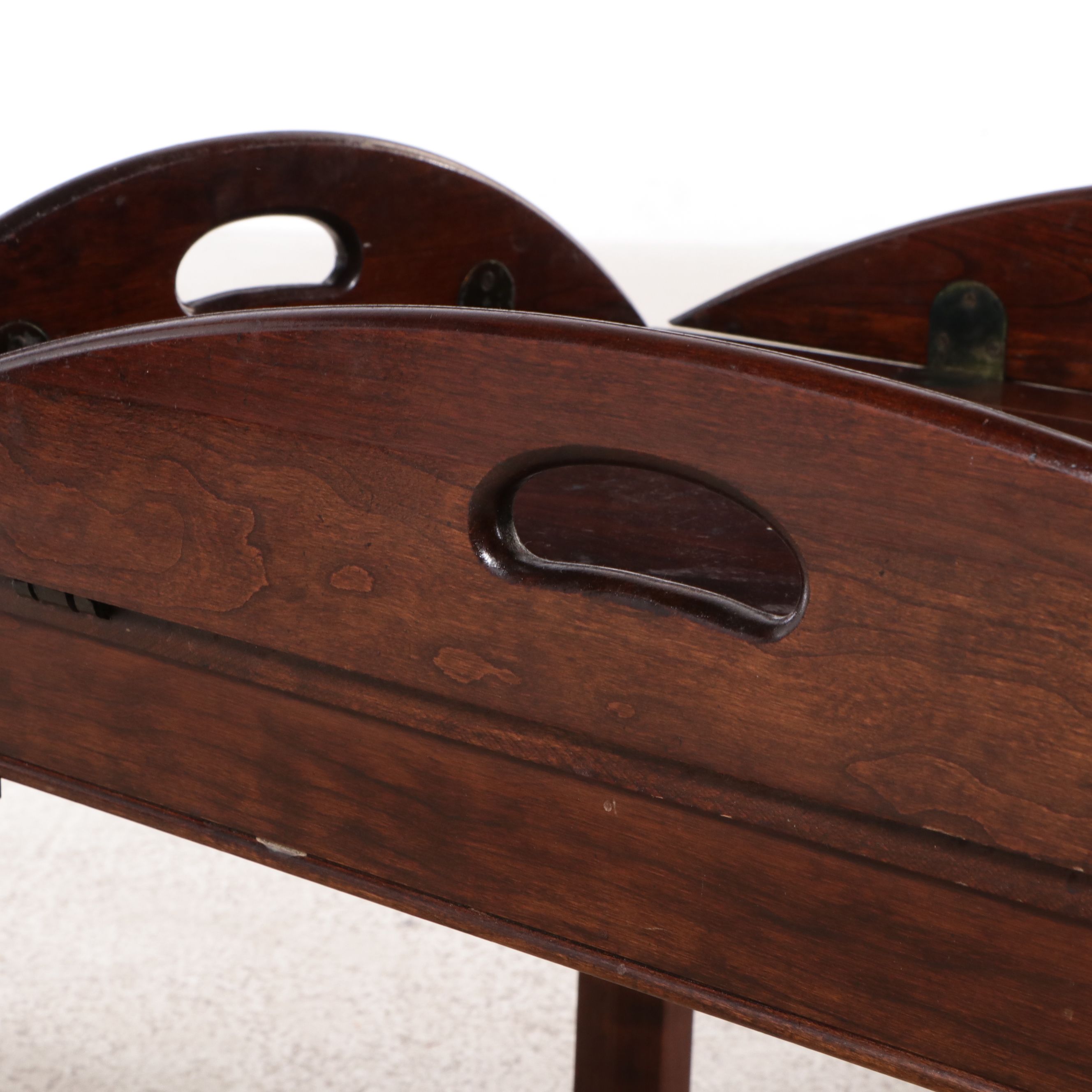 Chippendale Style Walnut Butler's Tray Table, Late 20th Century